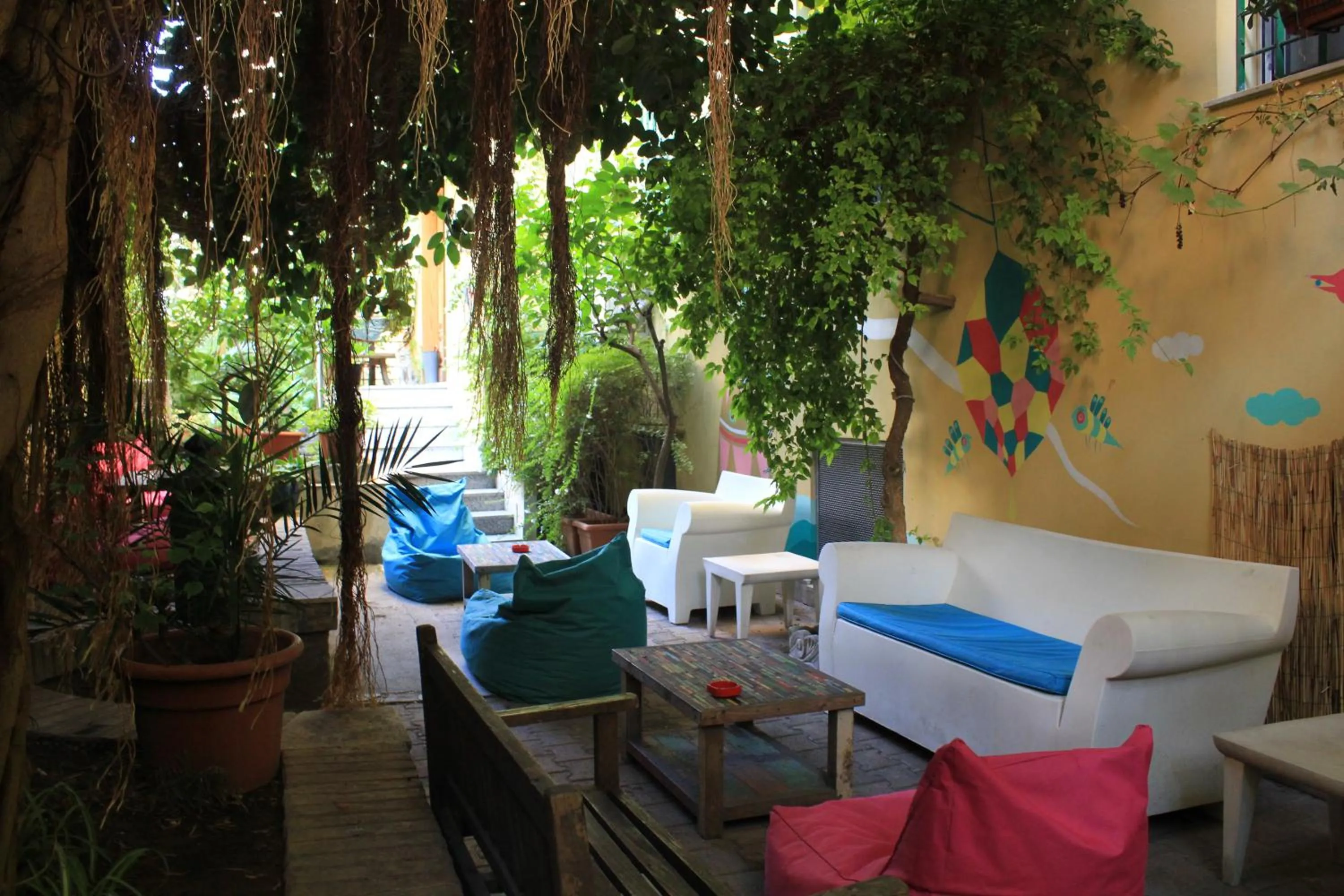 Patio in The Beehive Hostel