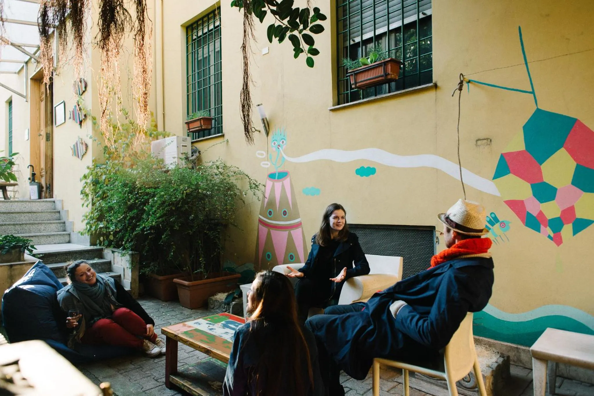 Patio in The Beehive Hostel