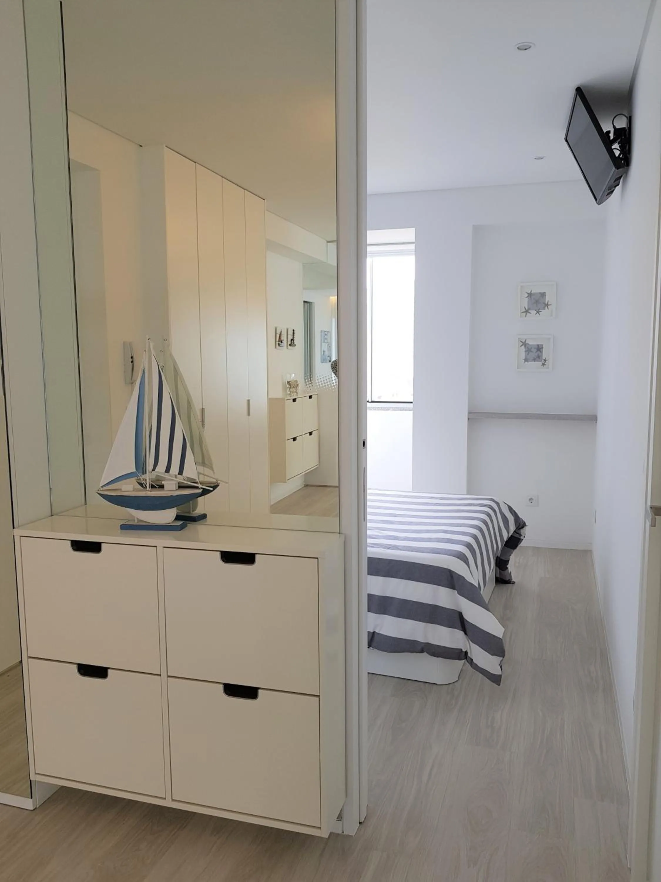 Bed in Blue Sea Apartment