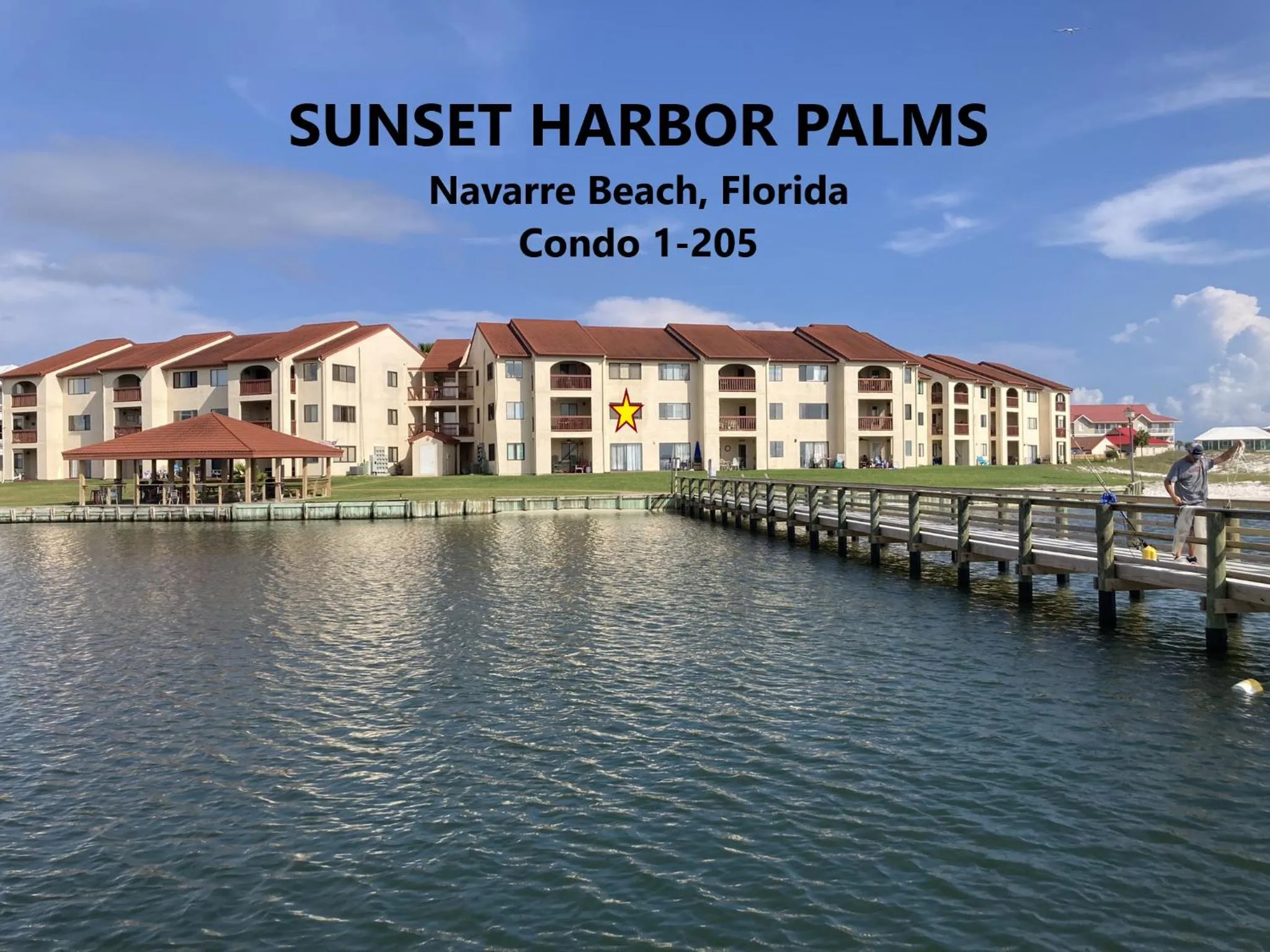 Sunset Harbor Palms 1-205, pool, fishing pier 2 guests