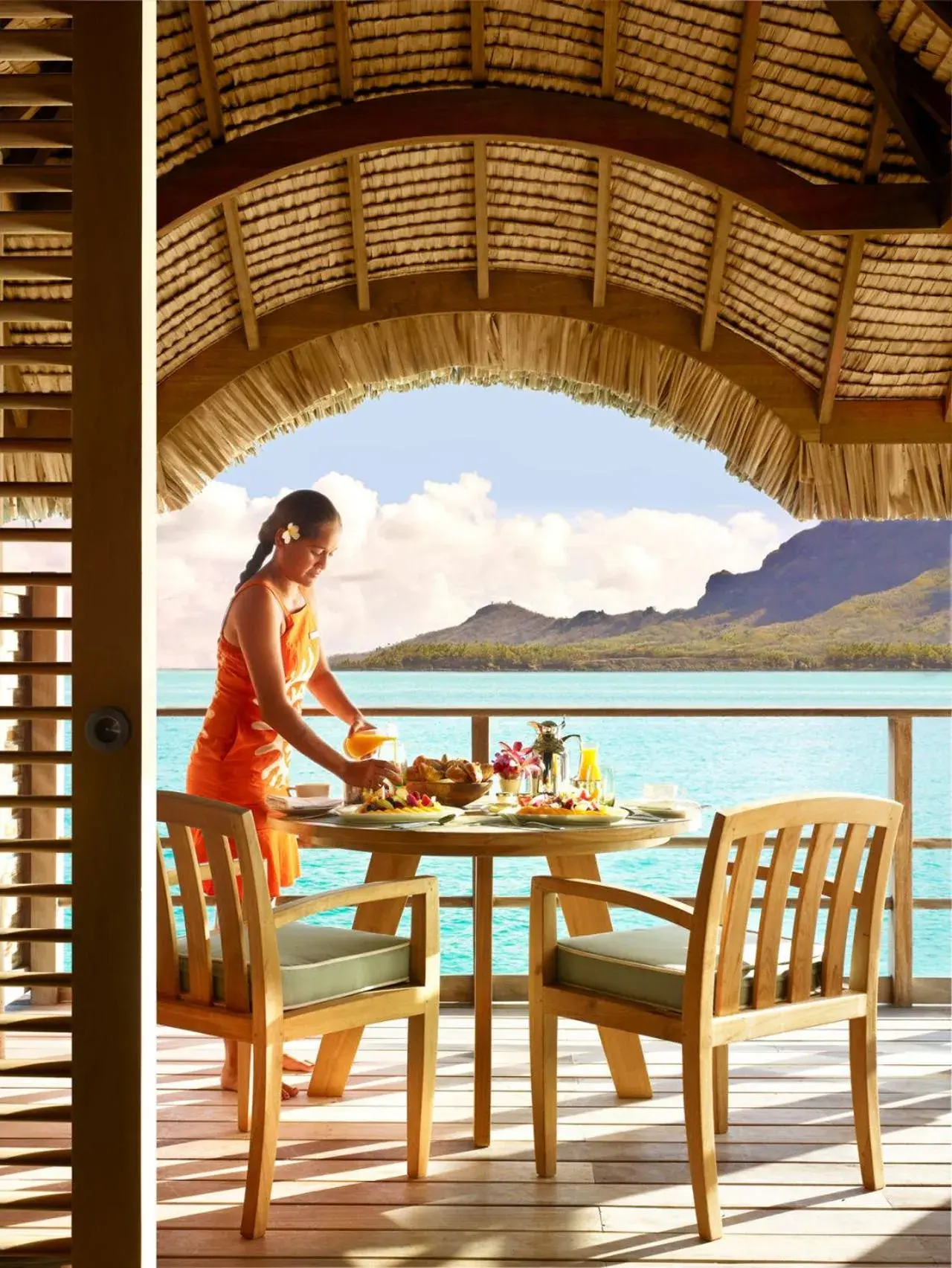 Breakfast in Four Seasons Resort Bora Bora Breakfast in Four Seasons Resort Bora Bora