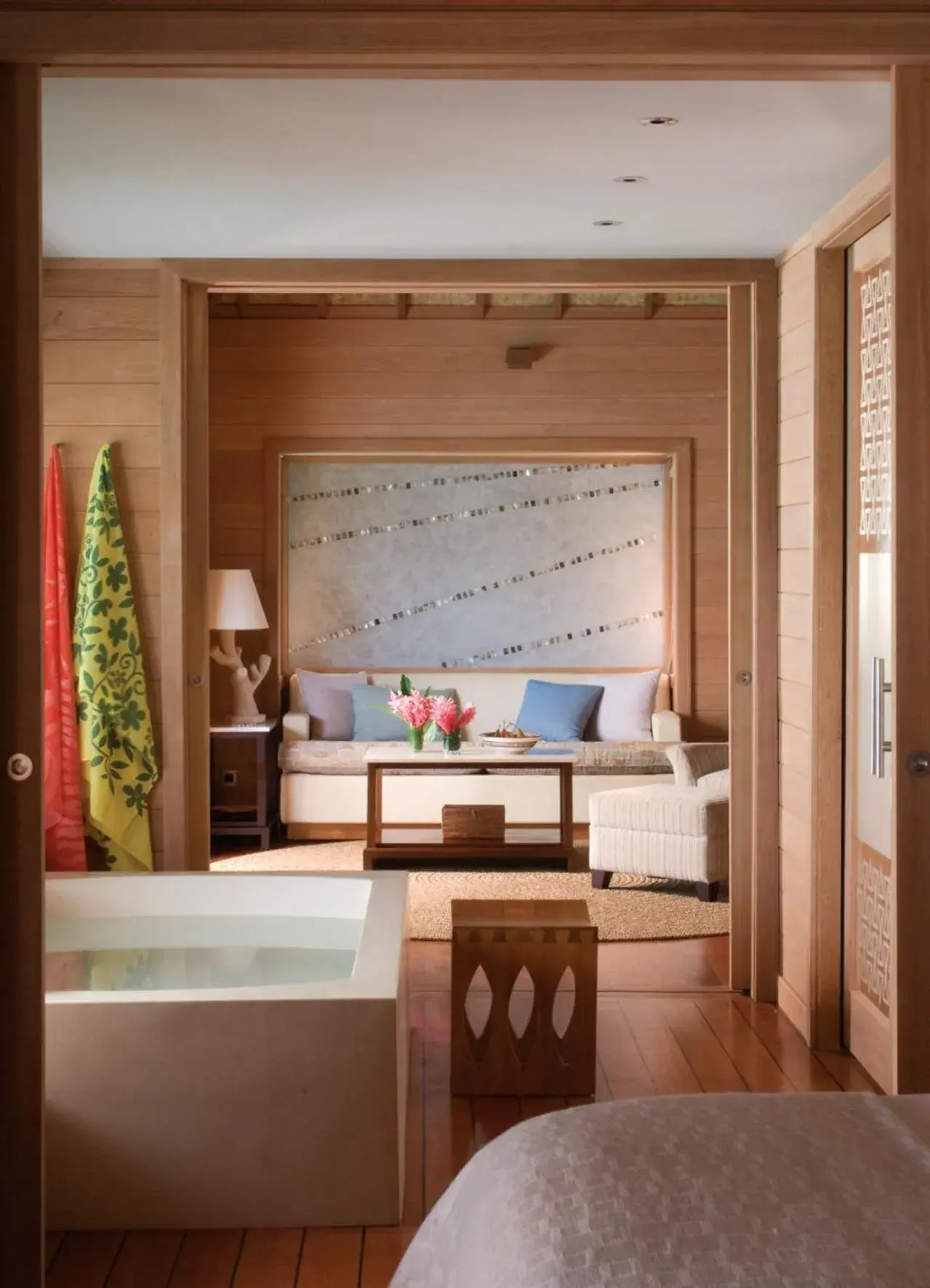 Bathroom, Bed in Four Seasons Resort Bora Bora Bathroom, Bed in Four Seasons Resort Bora Bora