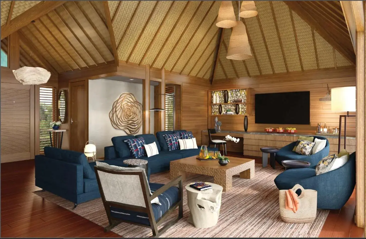 Living room in Four Seasons Resort Bora Bora Living room in Four Seasons Resort Bora Bora