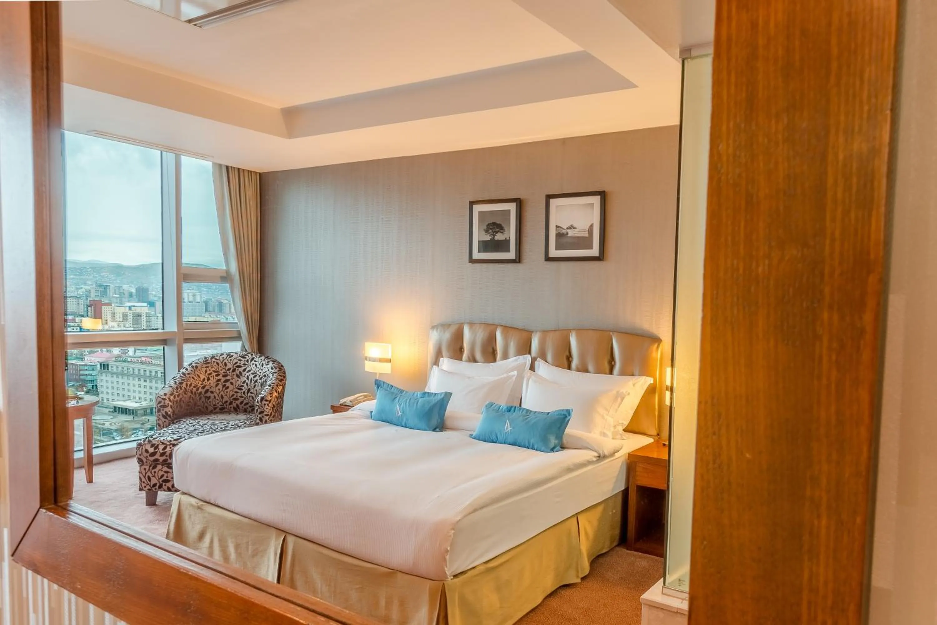 Bed in The Blue Sky Hotel and Tower