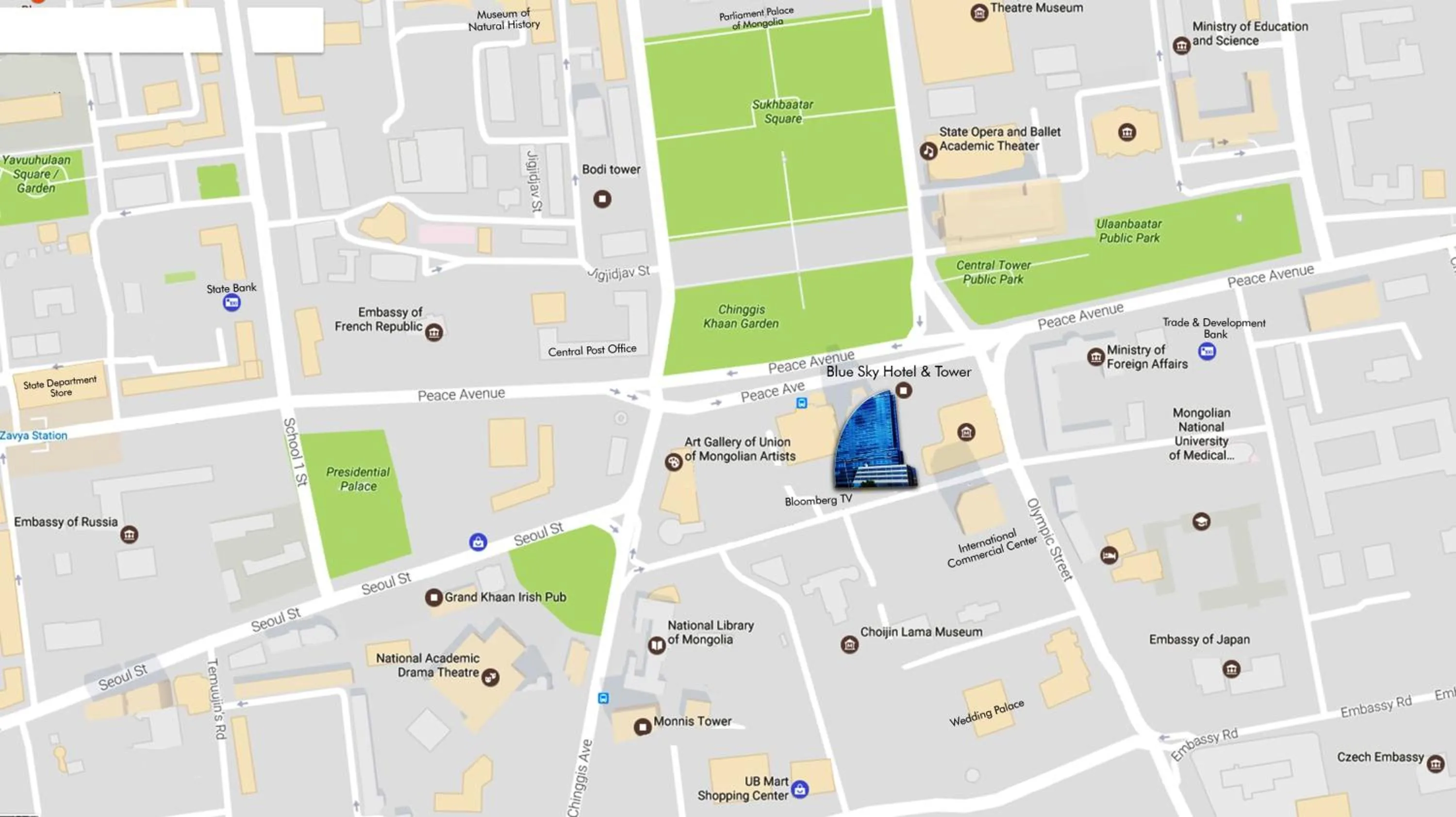 Location in The Blue Sky Hotel and Tower