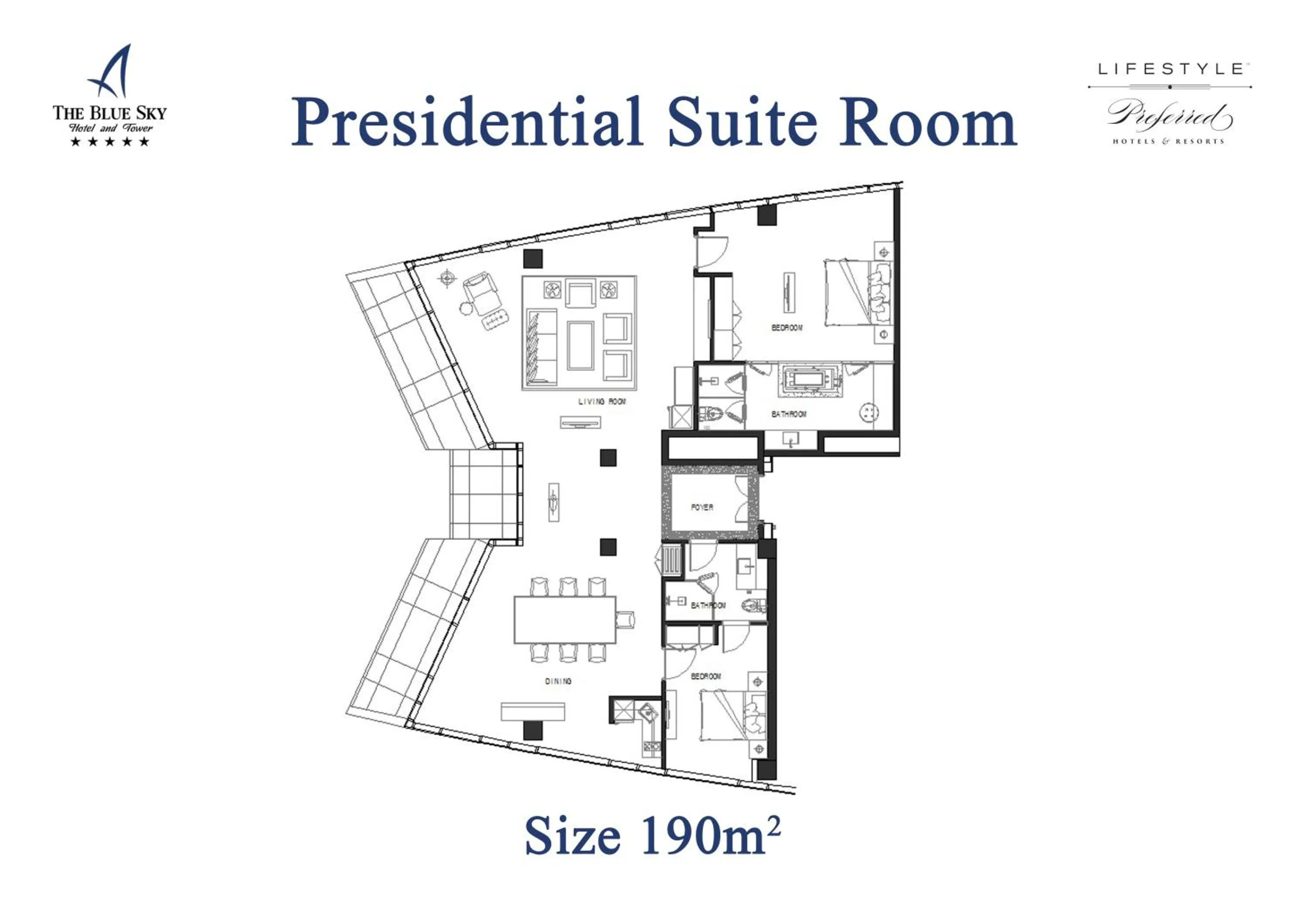 Floor plan in The Blue Sky Hotel and Tower