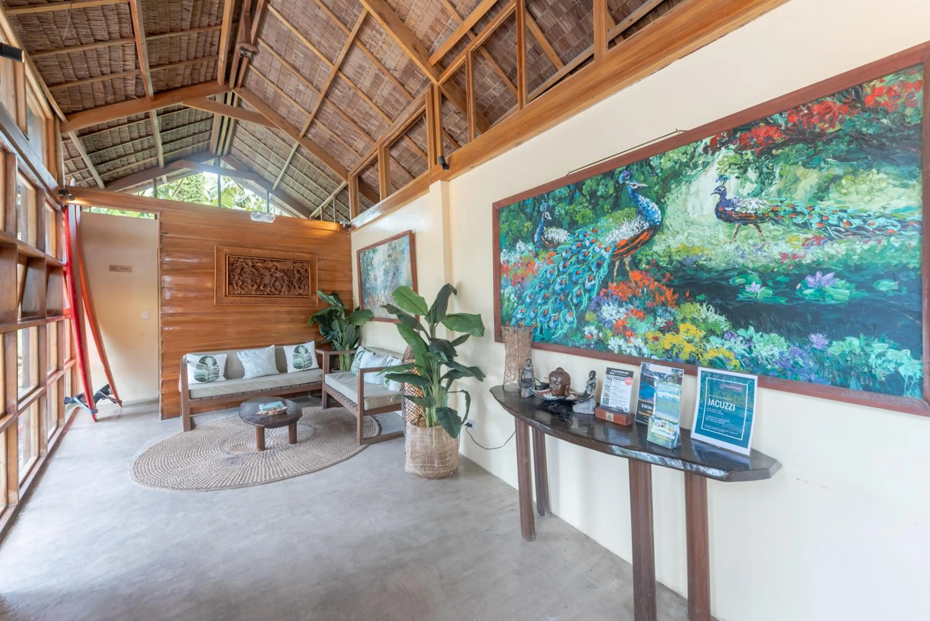 Seating area in The Hillside Resort Siargao