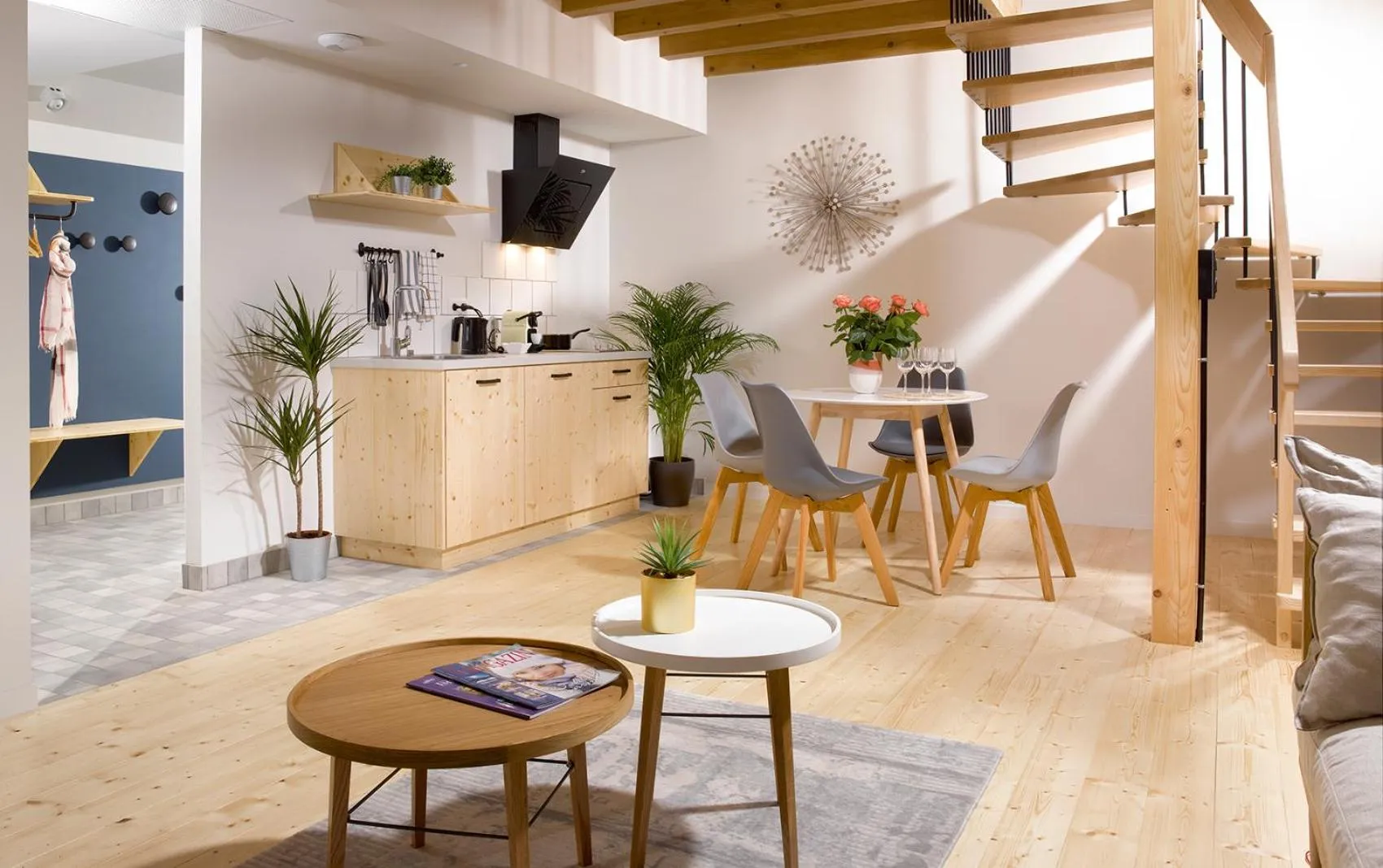 Kitchen or kitchenette in Hôtel Au Petit Pont