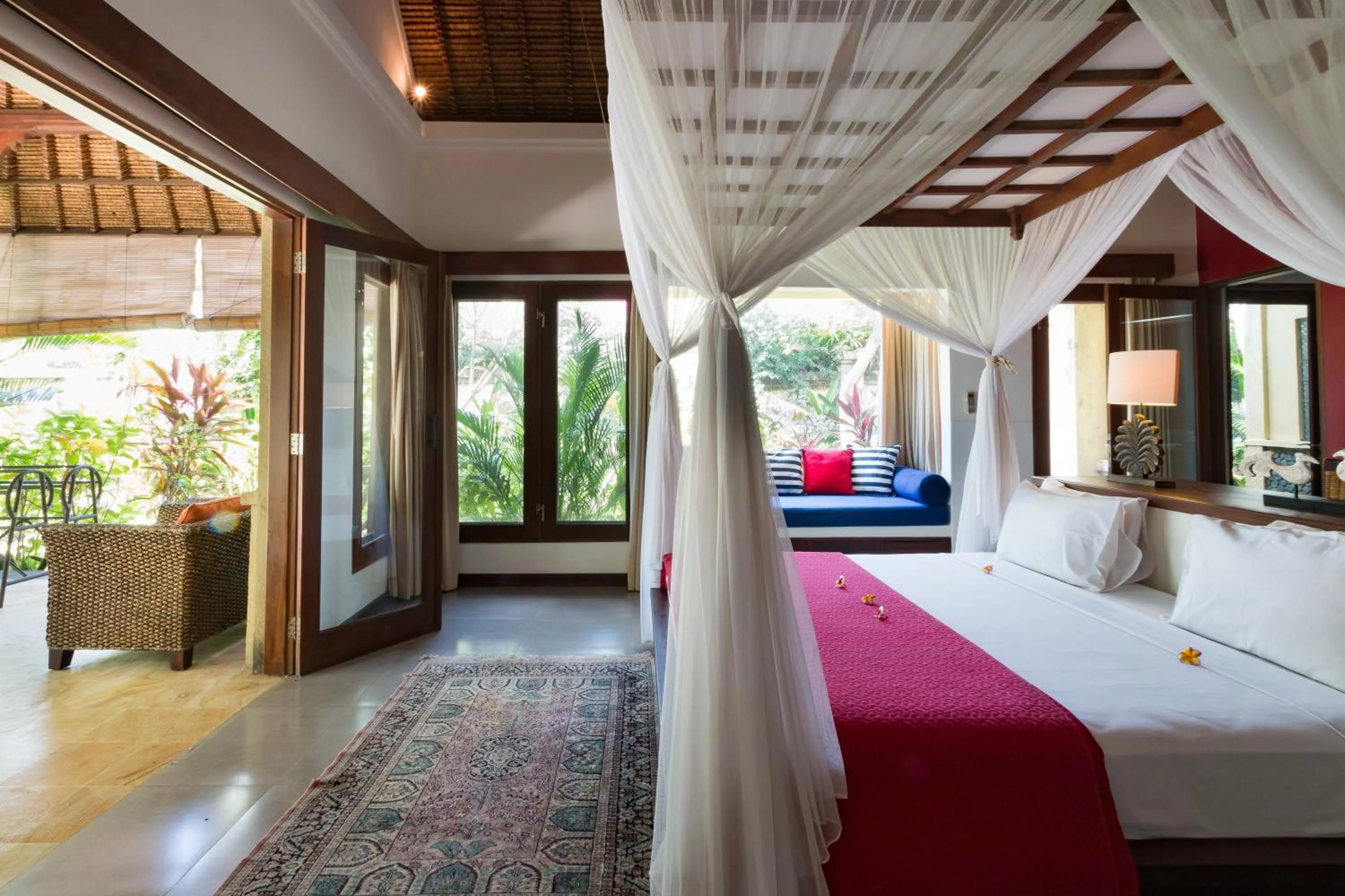 Patio, Bed in Villa Wilali