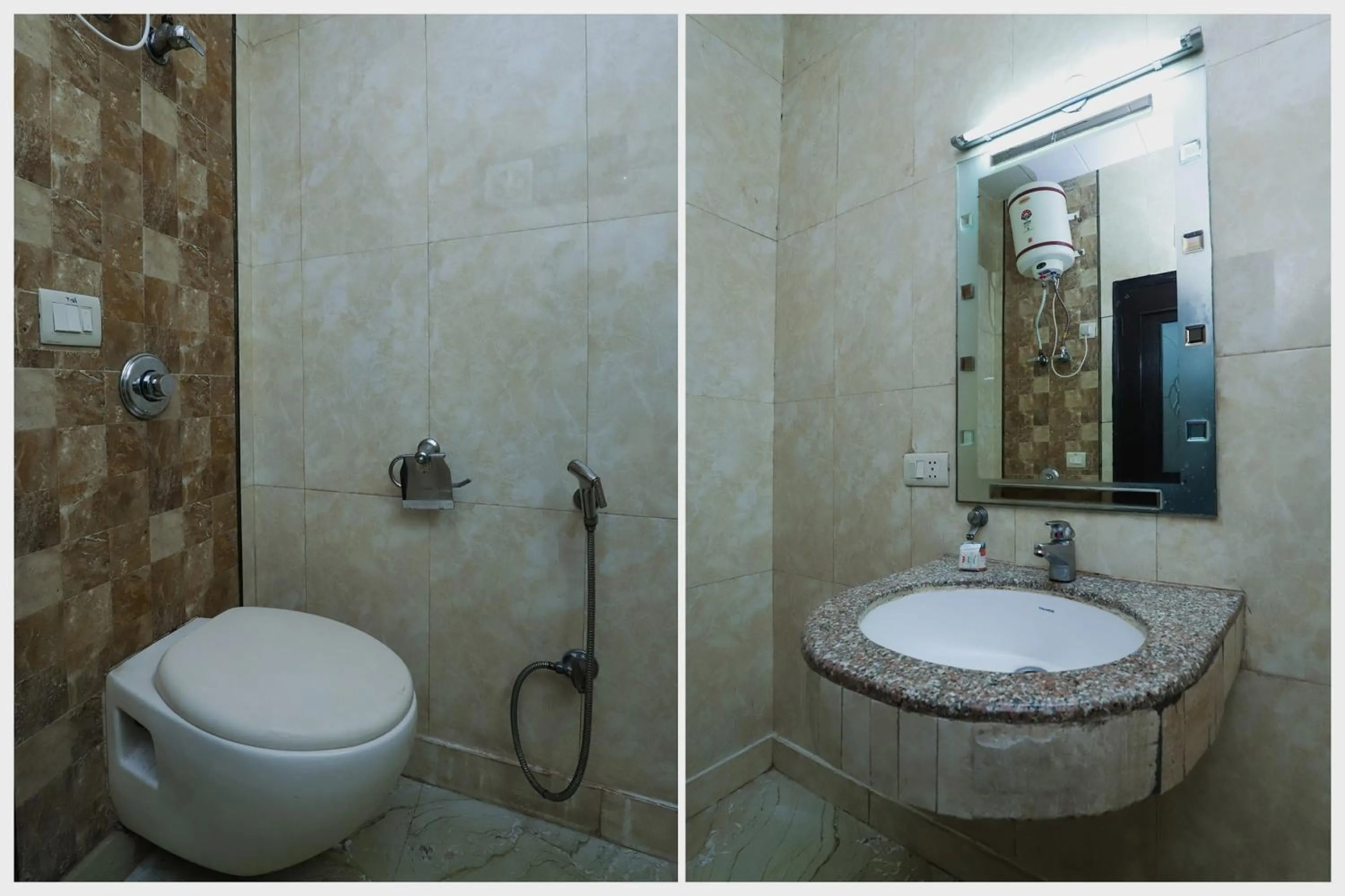 Bathroom in Super Hotel O J P Inn Near Patel Nagar Metro Station