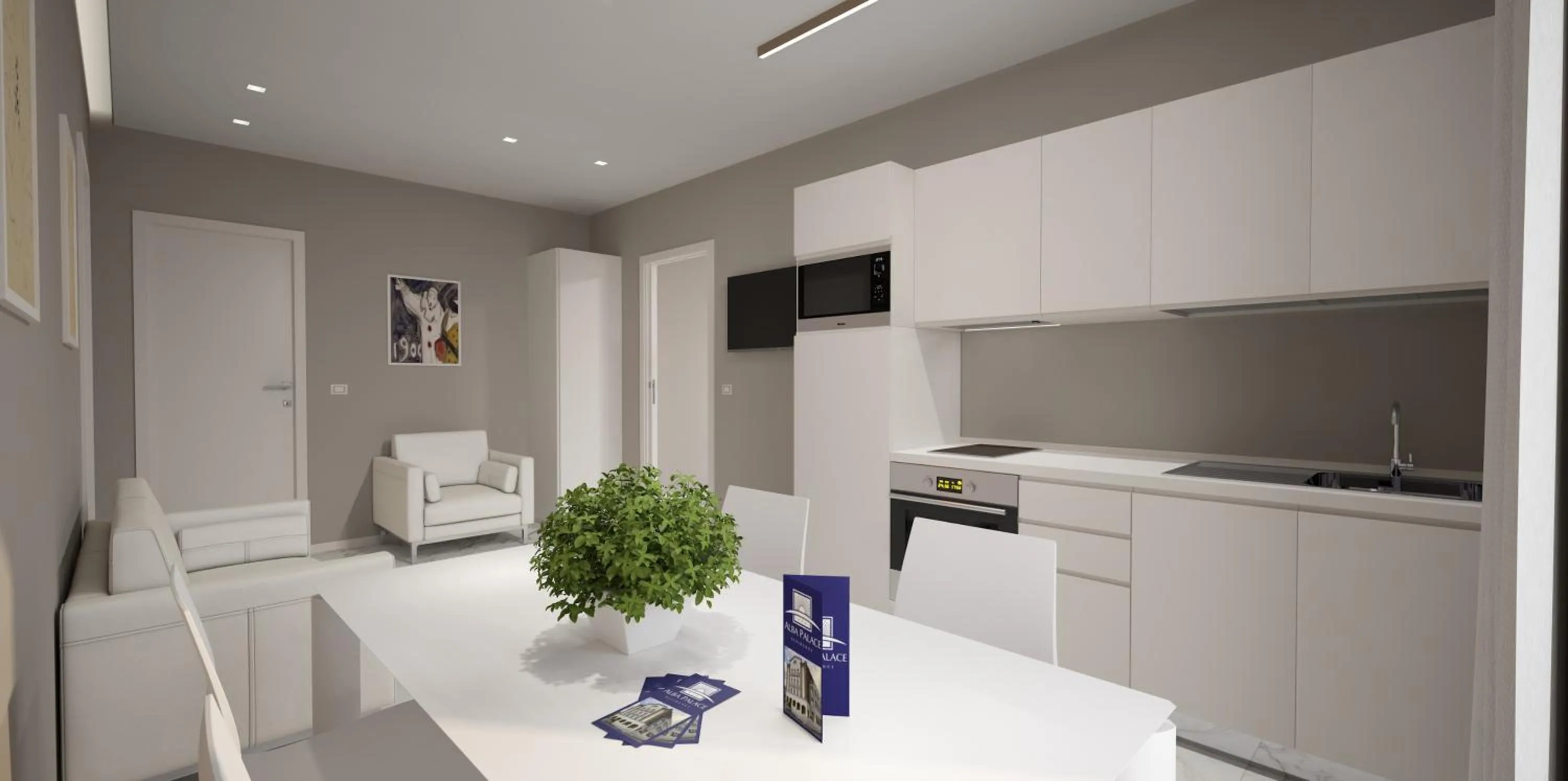 Kitchen or kitchenette in Residence Hotel Alba Palace