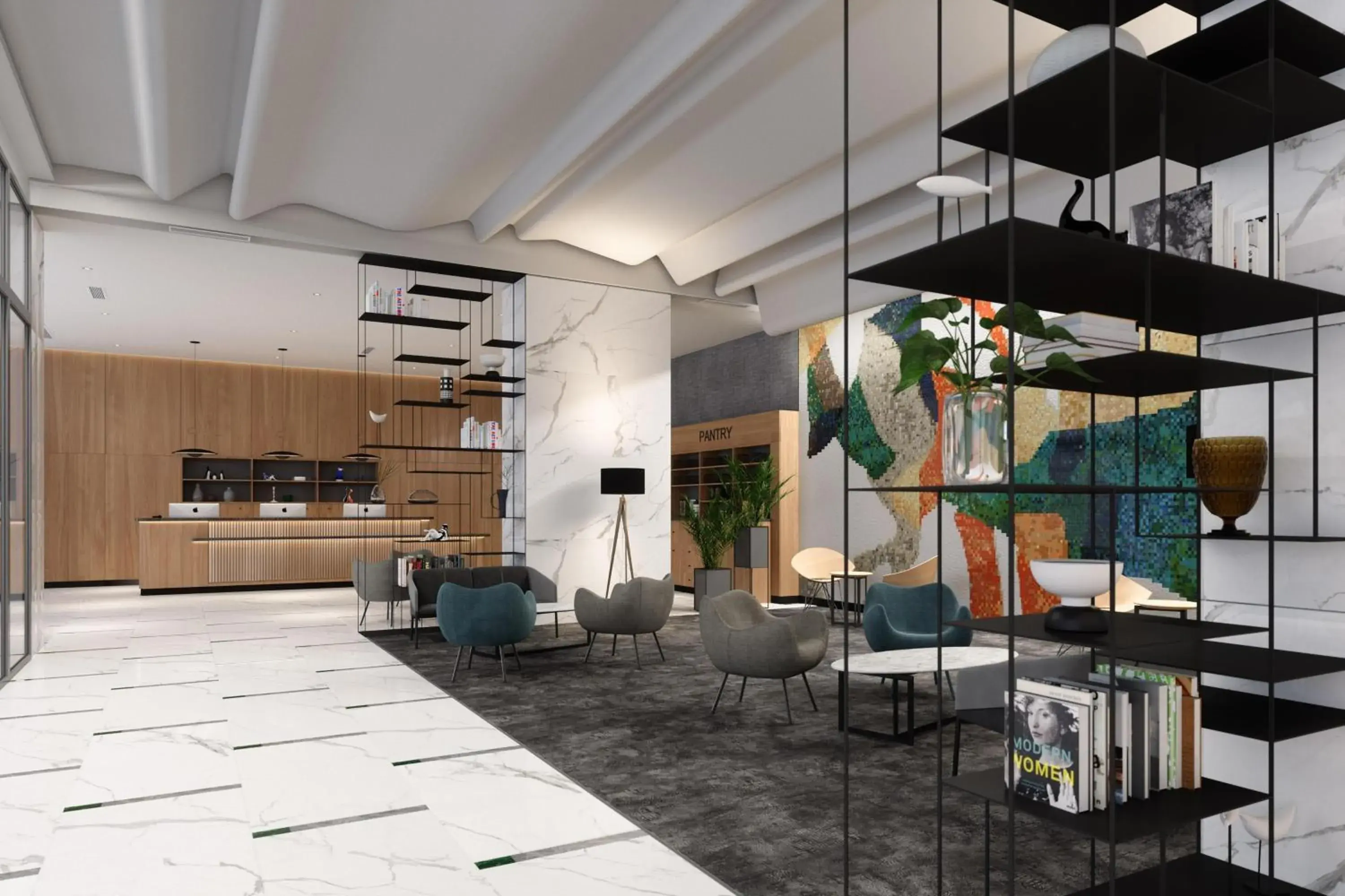 Lobby or reception in Four Points by Sheraton Warsaw Mokotow Lobby or reception in Four Points by Sheraton Warsaw Mokotow