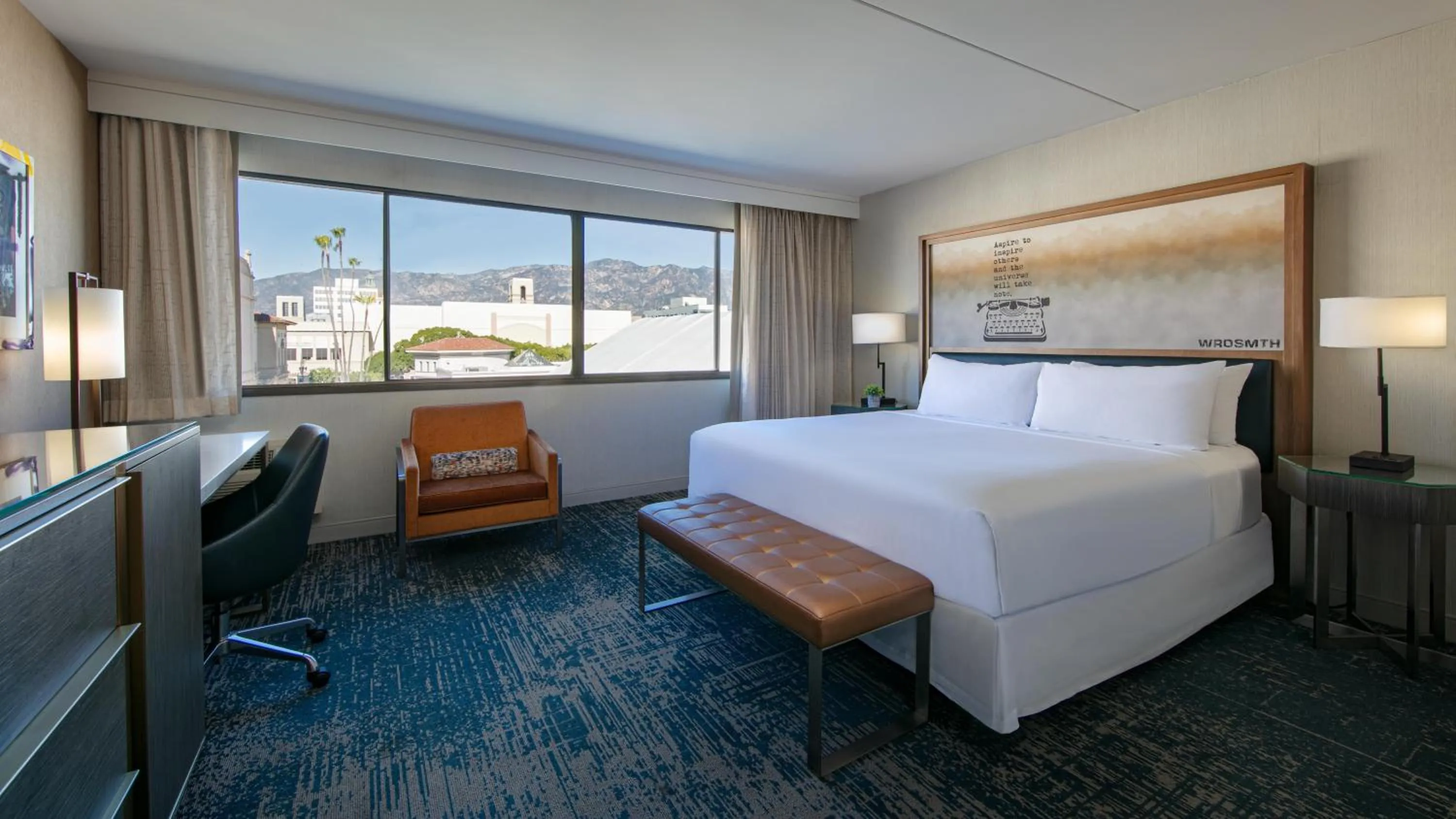 Bed in Hotel Dena, Pasadena Los Angeles, a Tribute Portfolio Hotel