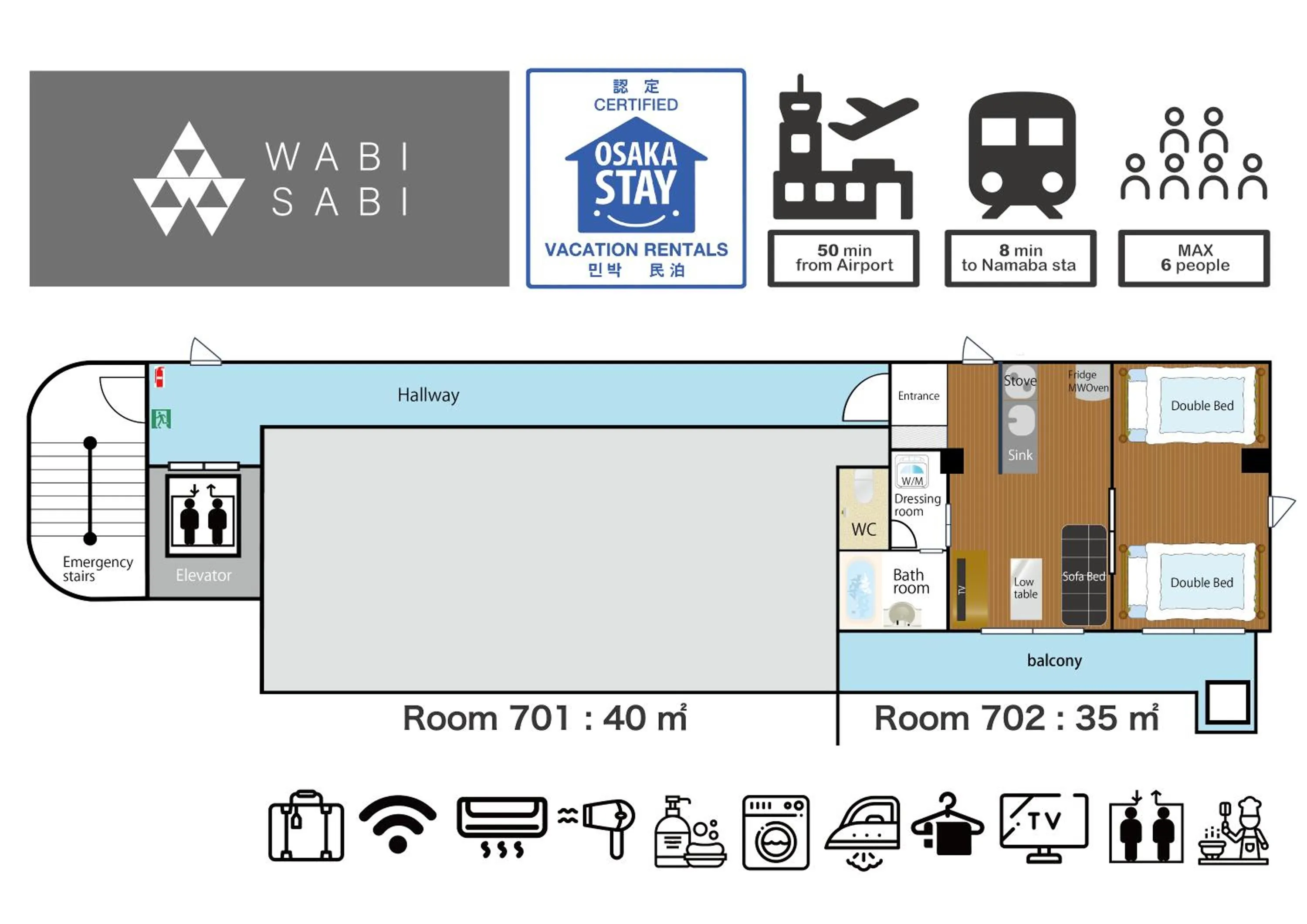 Floor plan in WABI SABI OSAKA