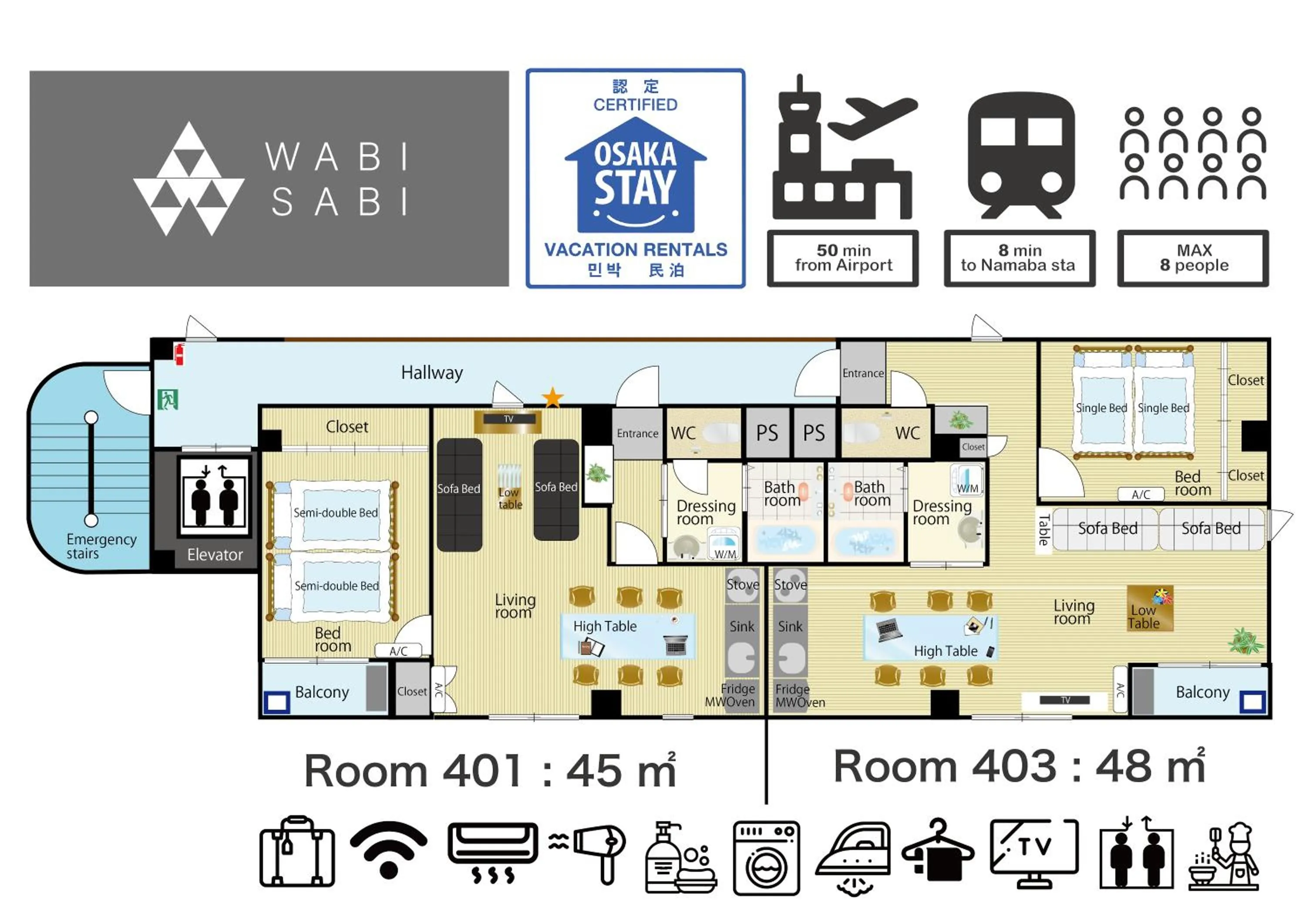 Floor plan in WABI SABI OSAKA