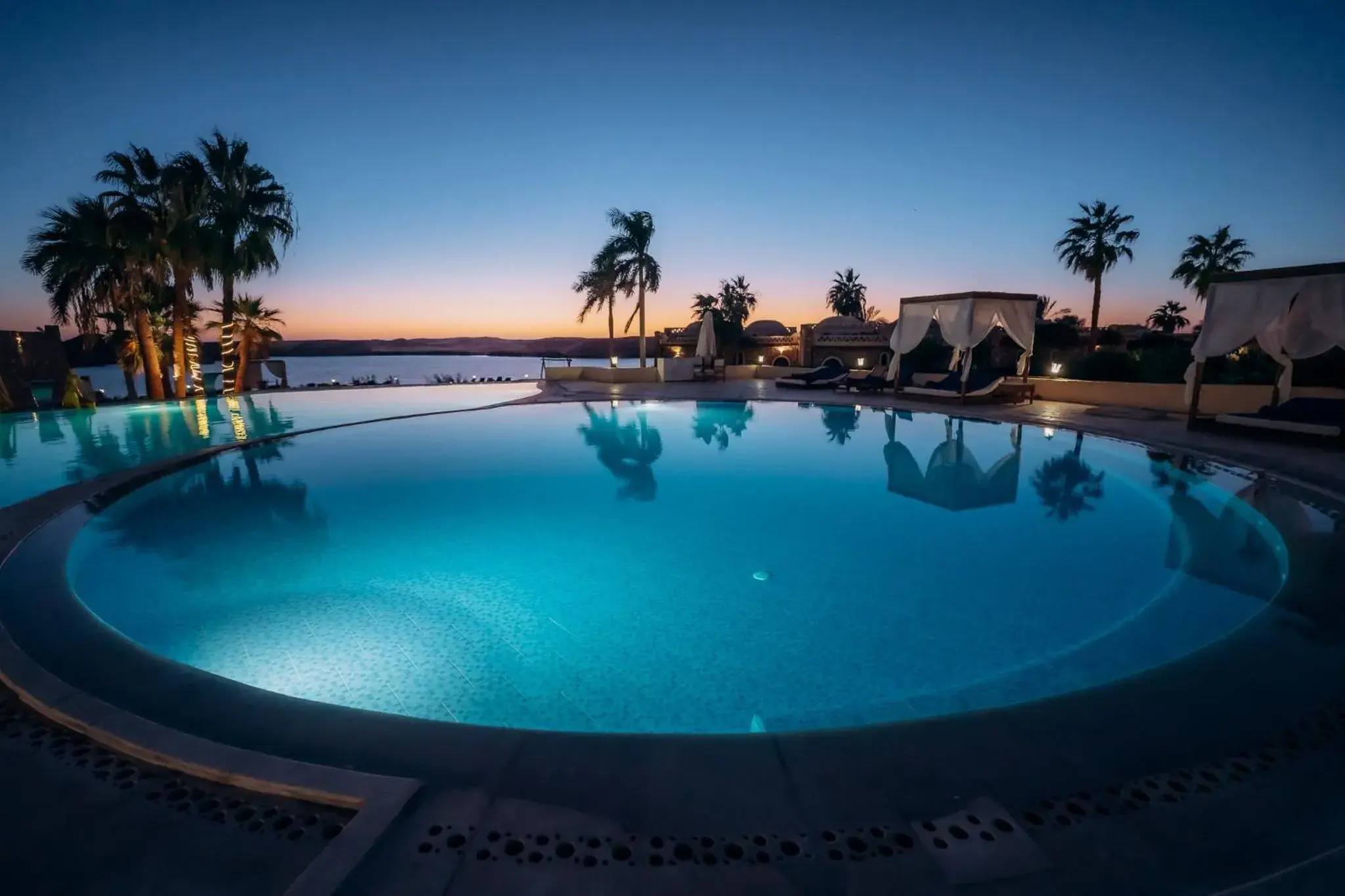 Pool view in Seti Abu Simbel Lake Resort Pool view in Seti Abu Simbel Lake Resort