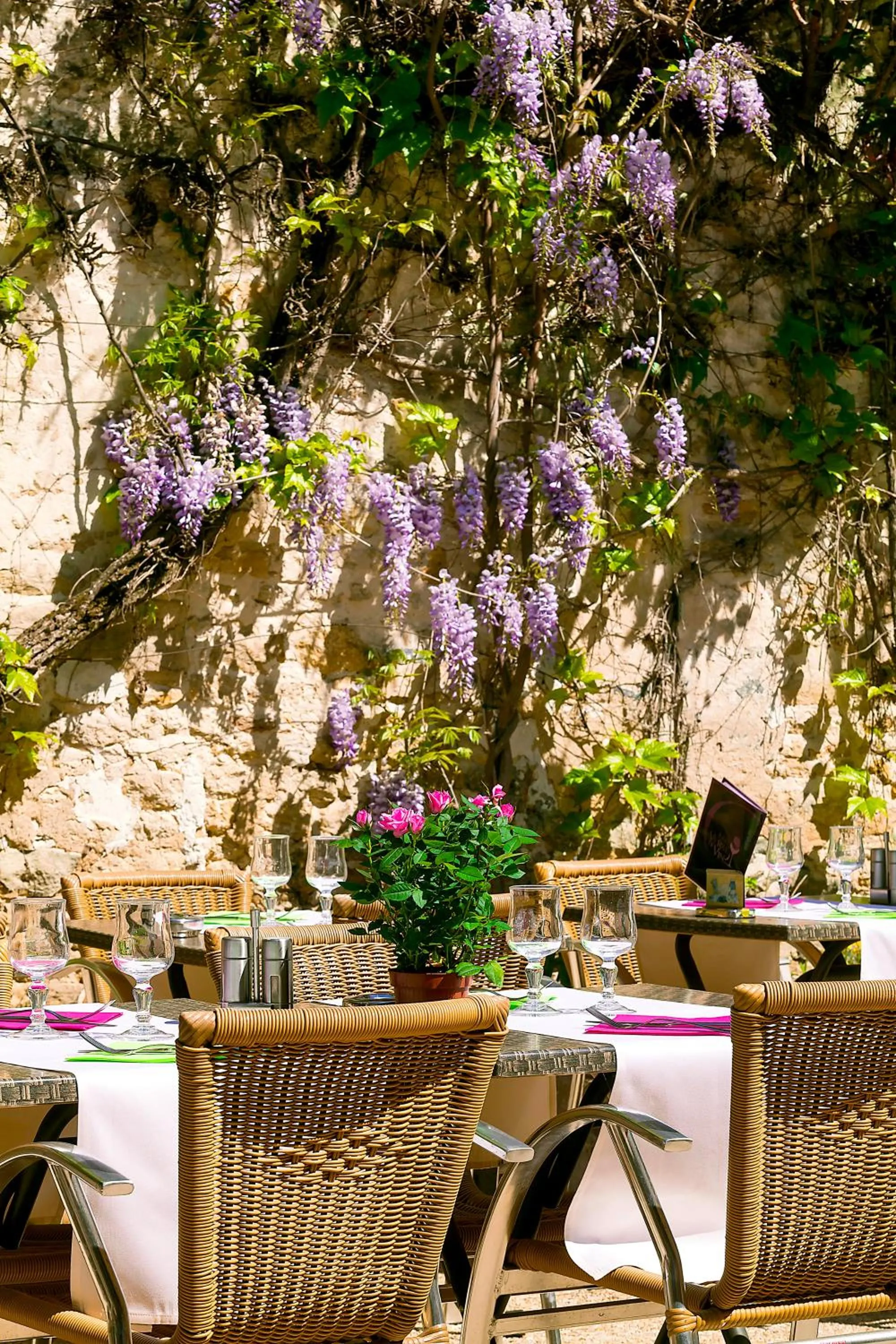 Balcony/Terrace in Logis - Hôtel Restaurant l'Ecu de France
