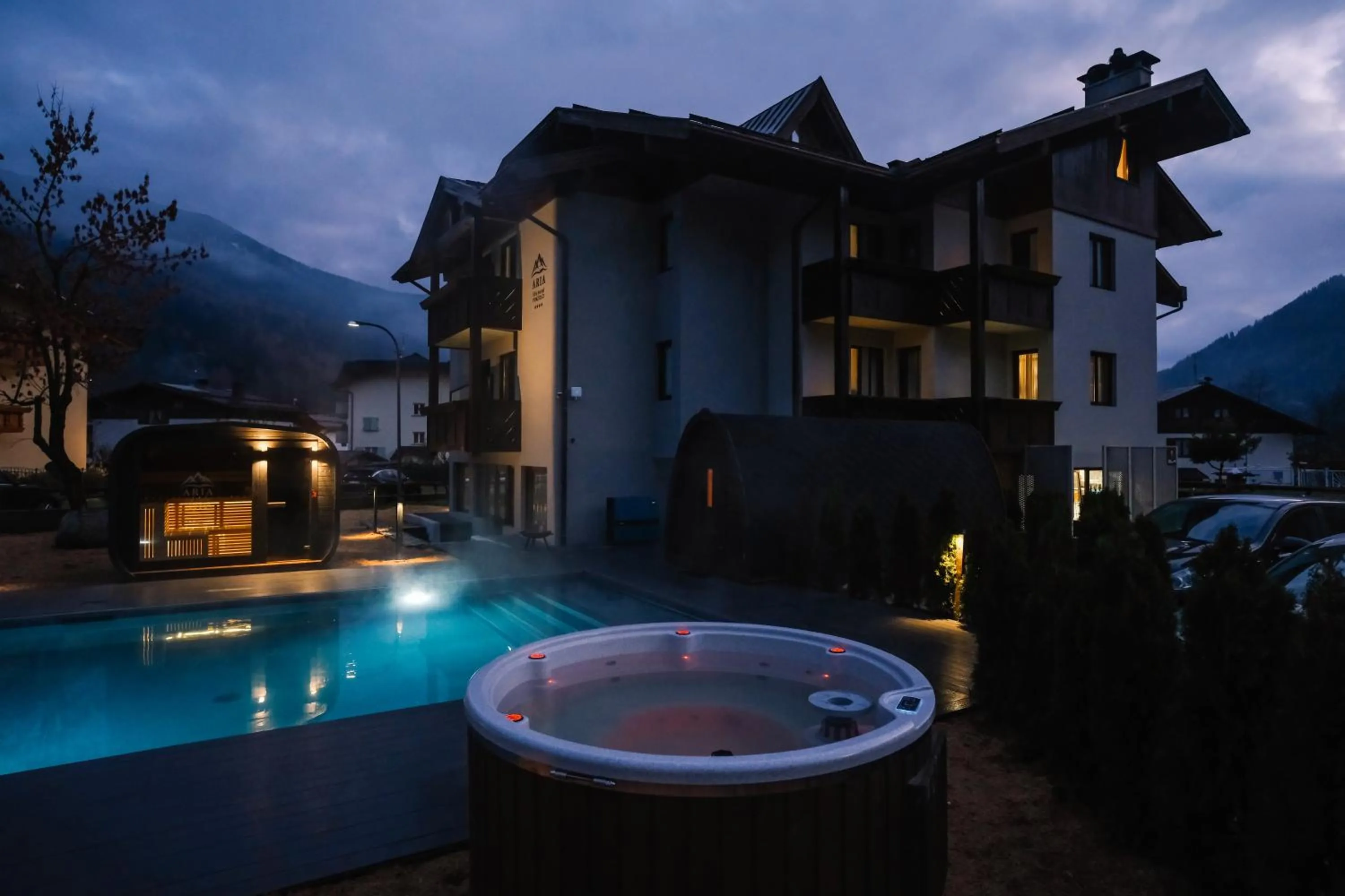 Hot Tub in Aria Life Hotel Pinzolo