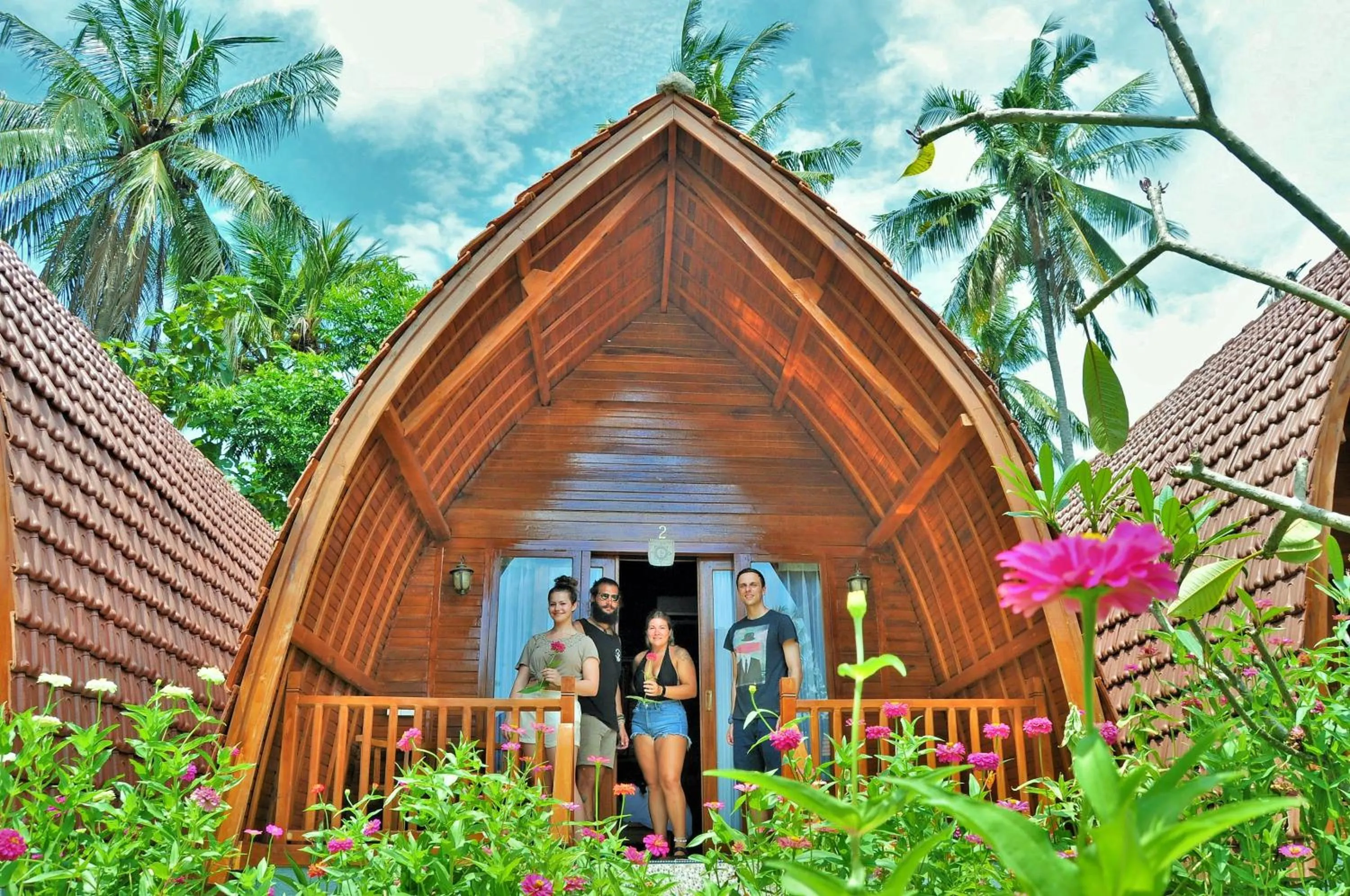 group of guests in The Peace Arta Bungalow