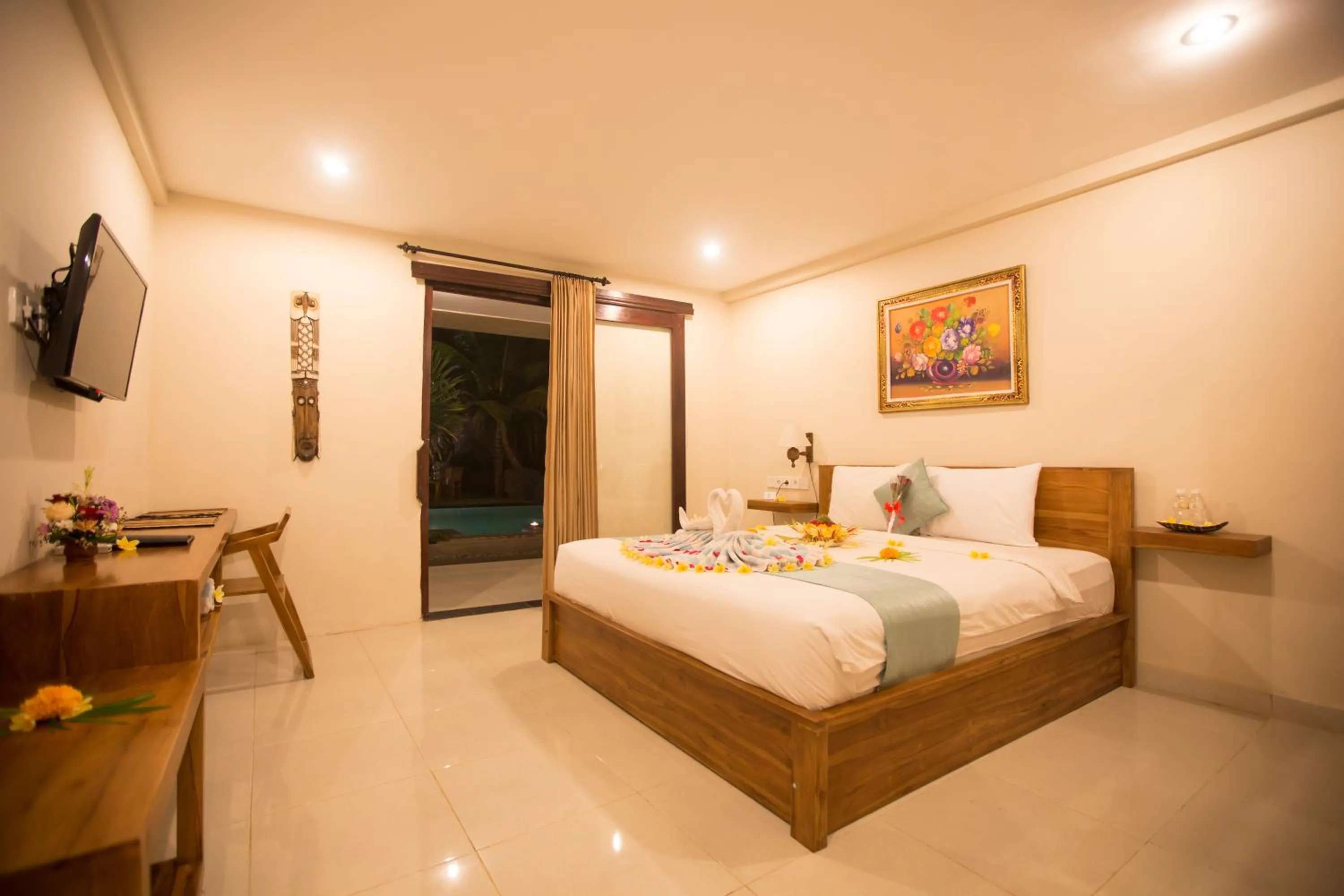 Bed in Asri Sari Ubud Villa & Resort