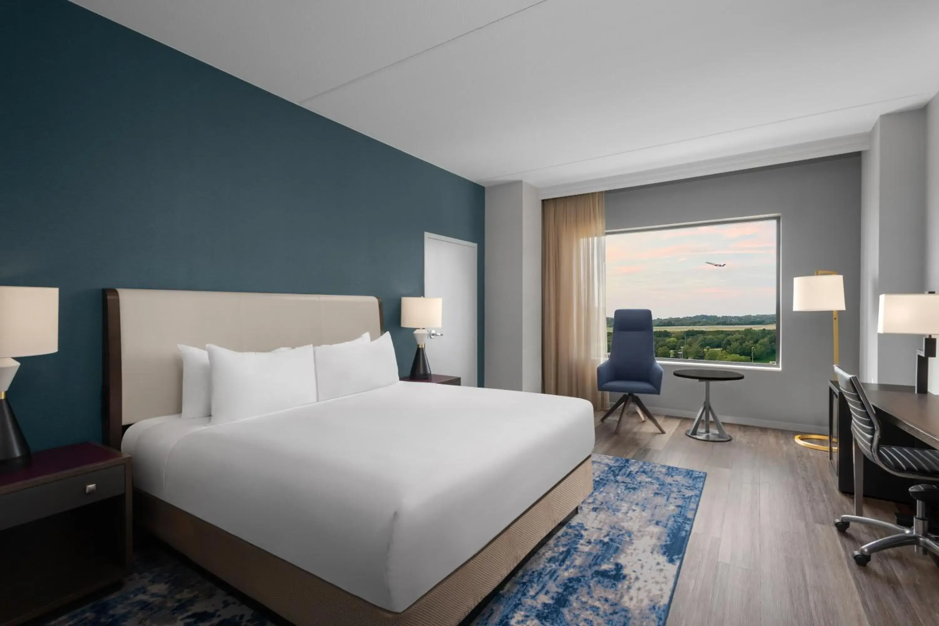 View (from property/room), Bed in Hyatt Regency Pittsburgh International Airport View (from property/room), Bed in Hyatt Regency Pittsburgh International Airport