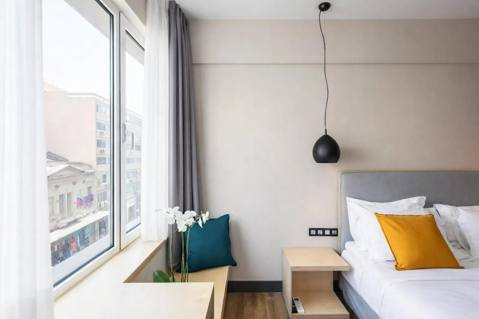 Bed in St. Bjur Suites