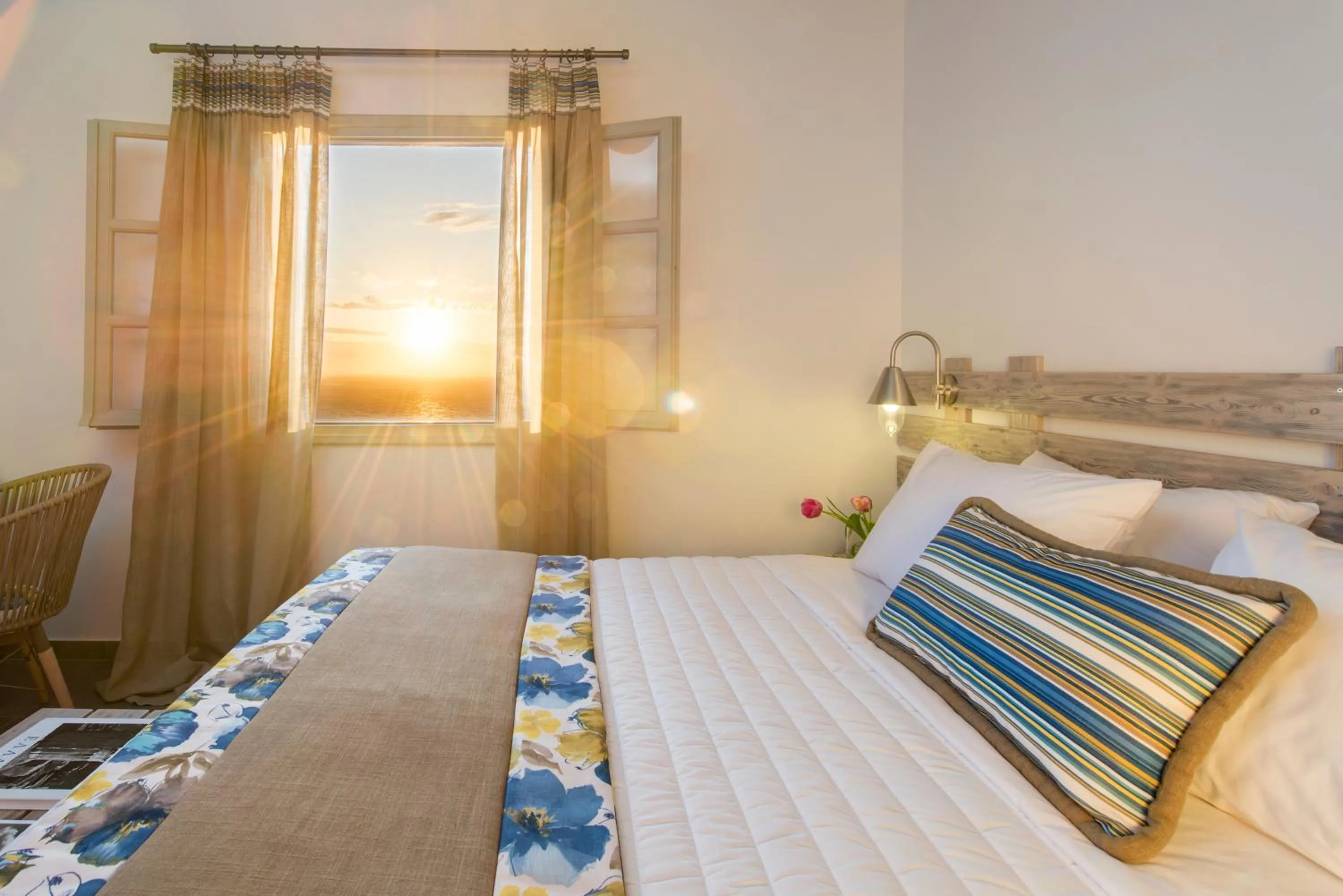 Bed in Caldera's Dolphin Suites