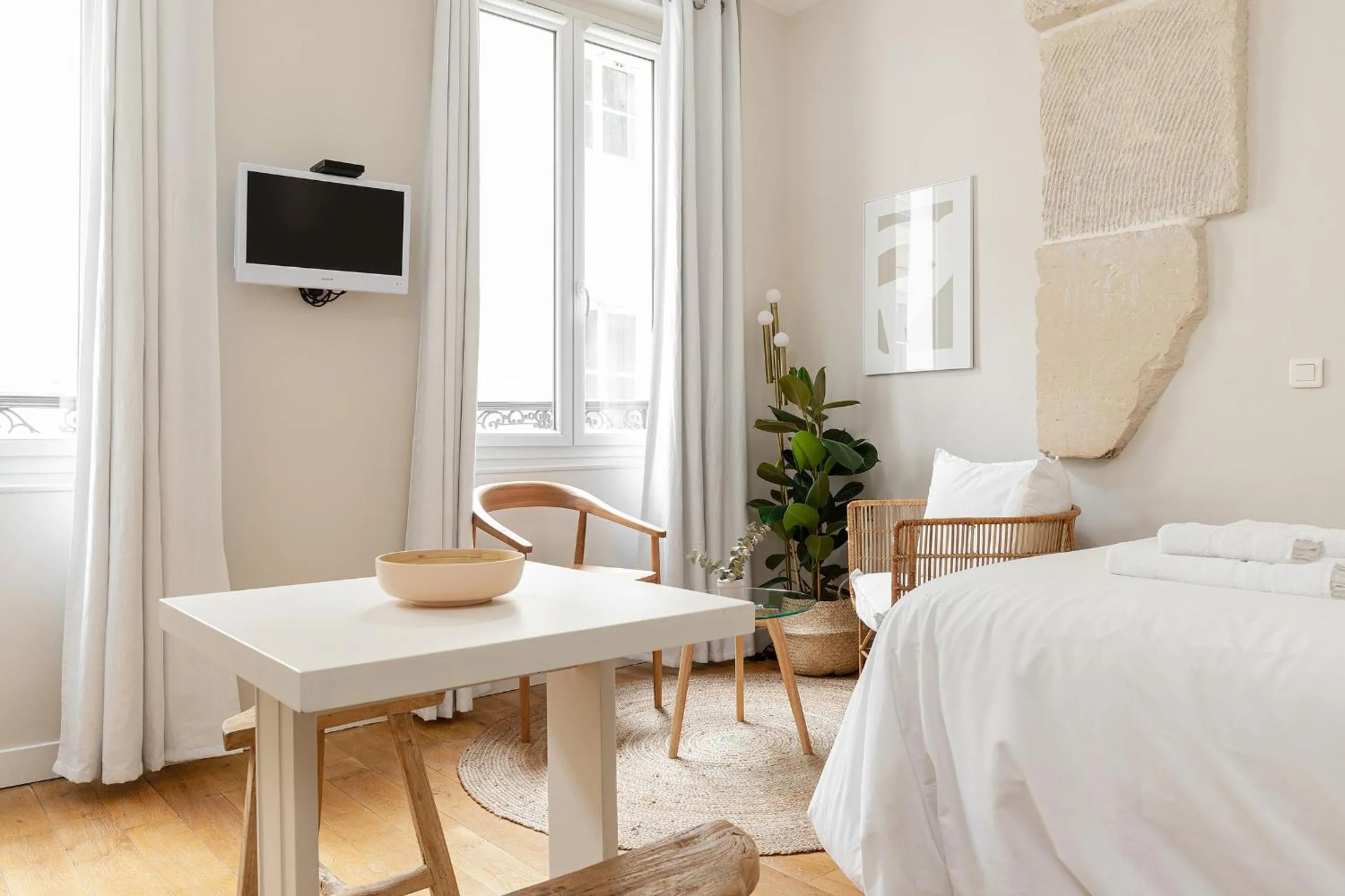 Living room, Bed in Appartement Vertus