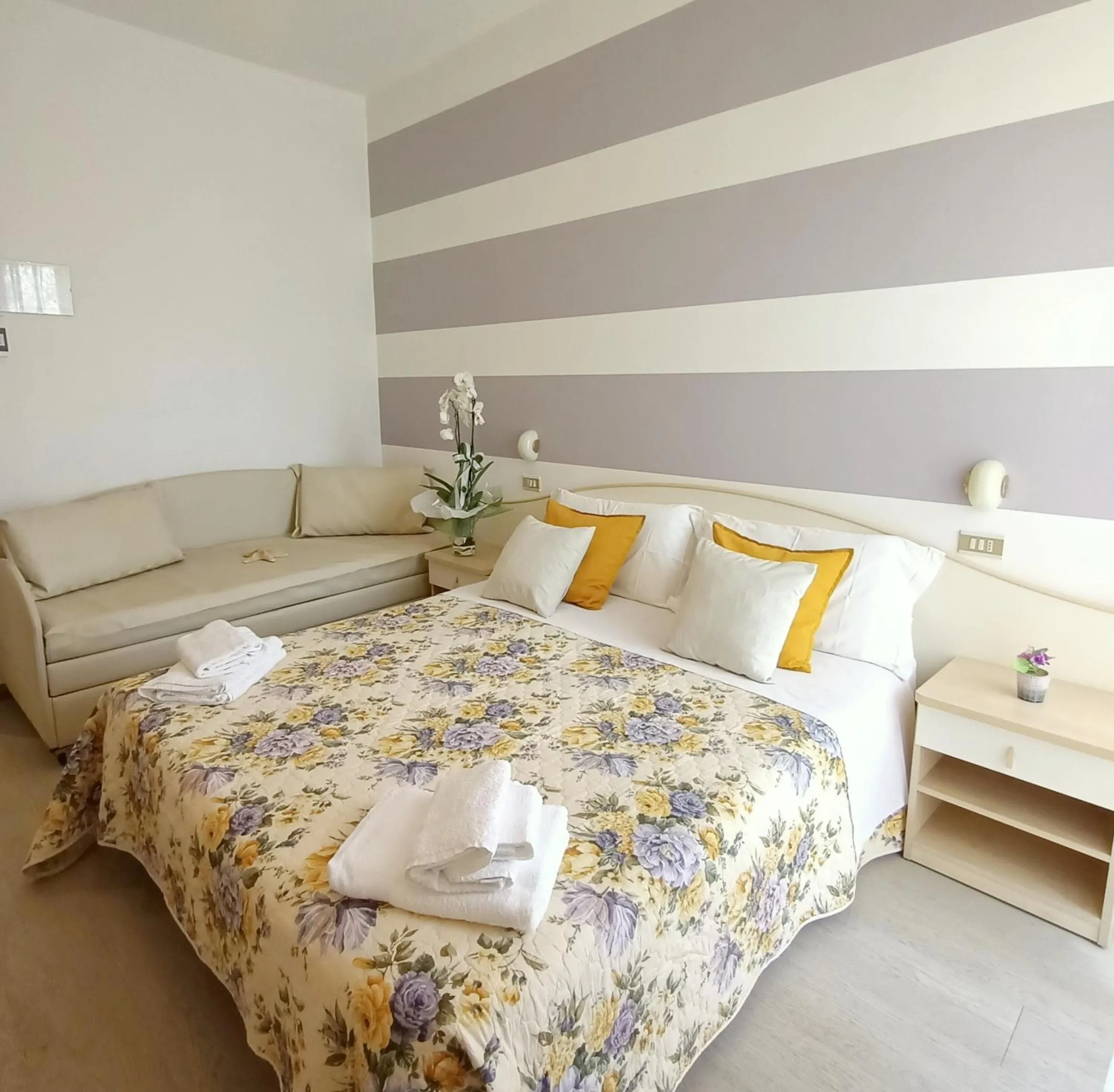 Bed in Hotel Cristoforo Colombo