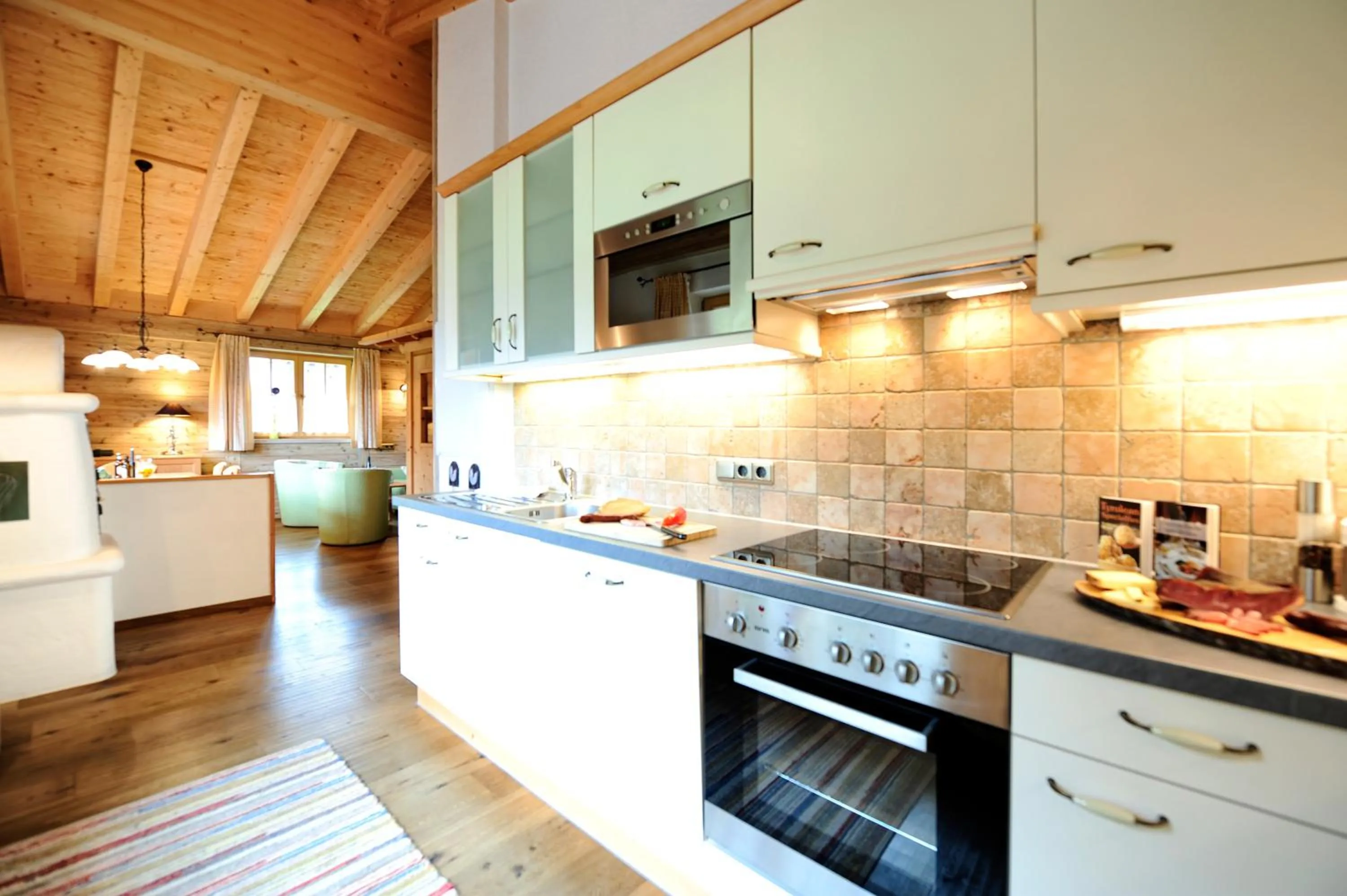 Kitchen or kitchenette in Luxury Chalets Wiesenruh