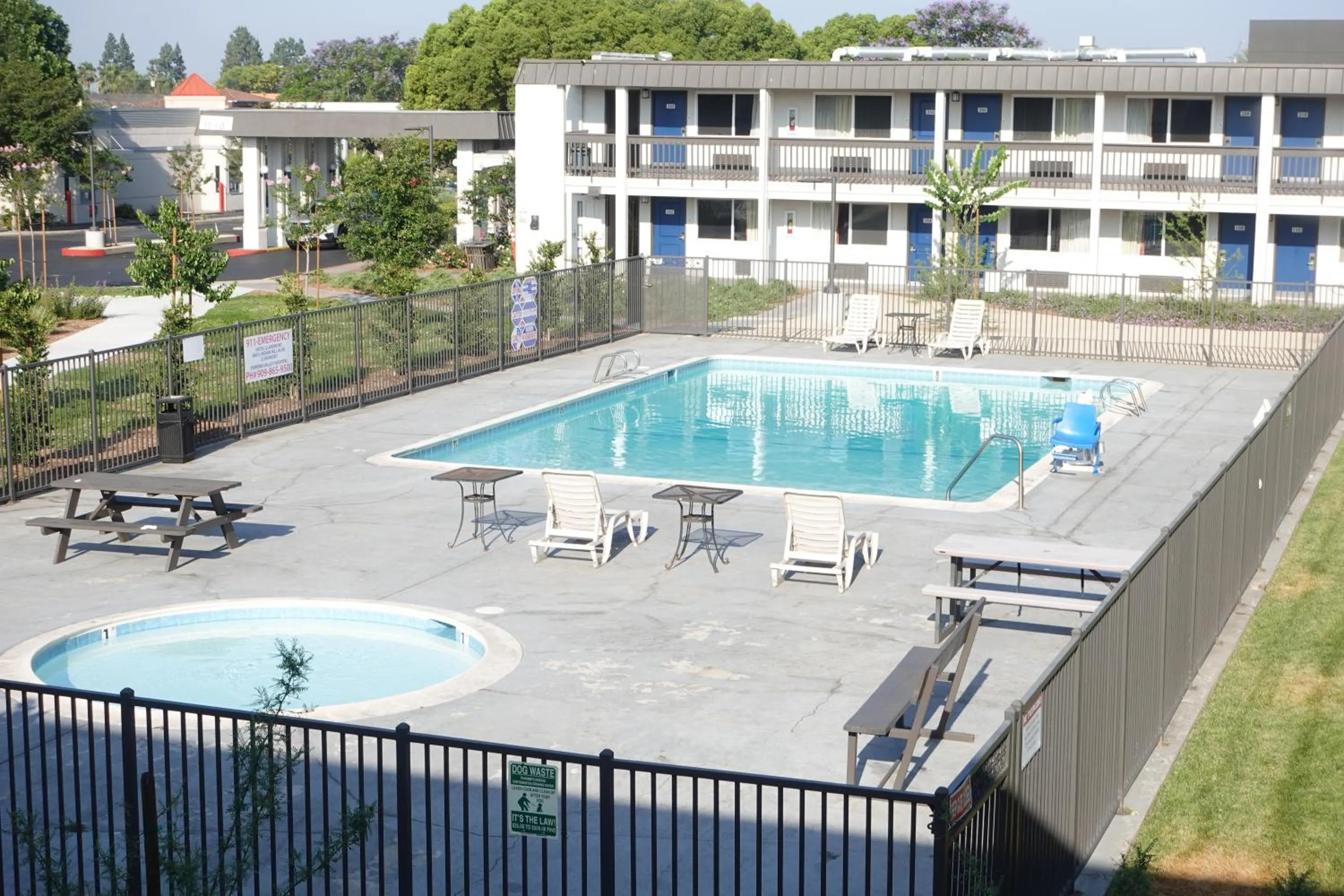 Pool view in Motel 6-Claremont, CA
