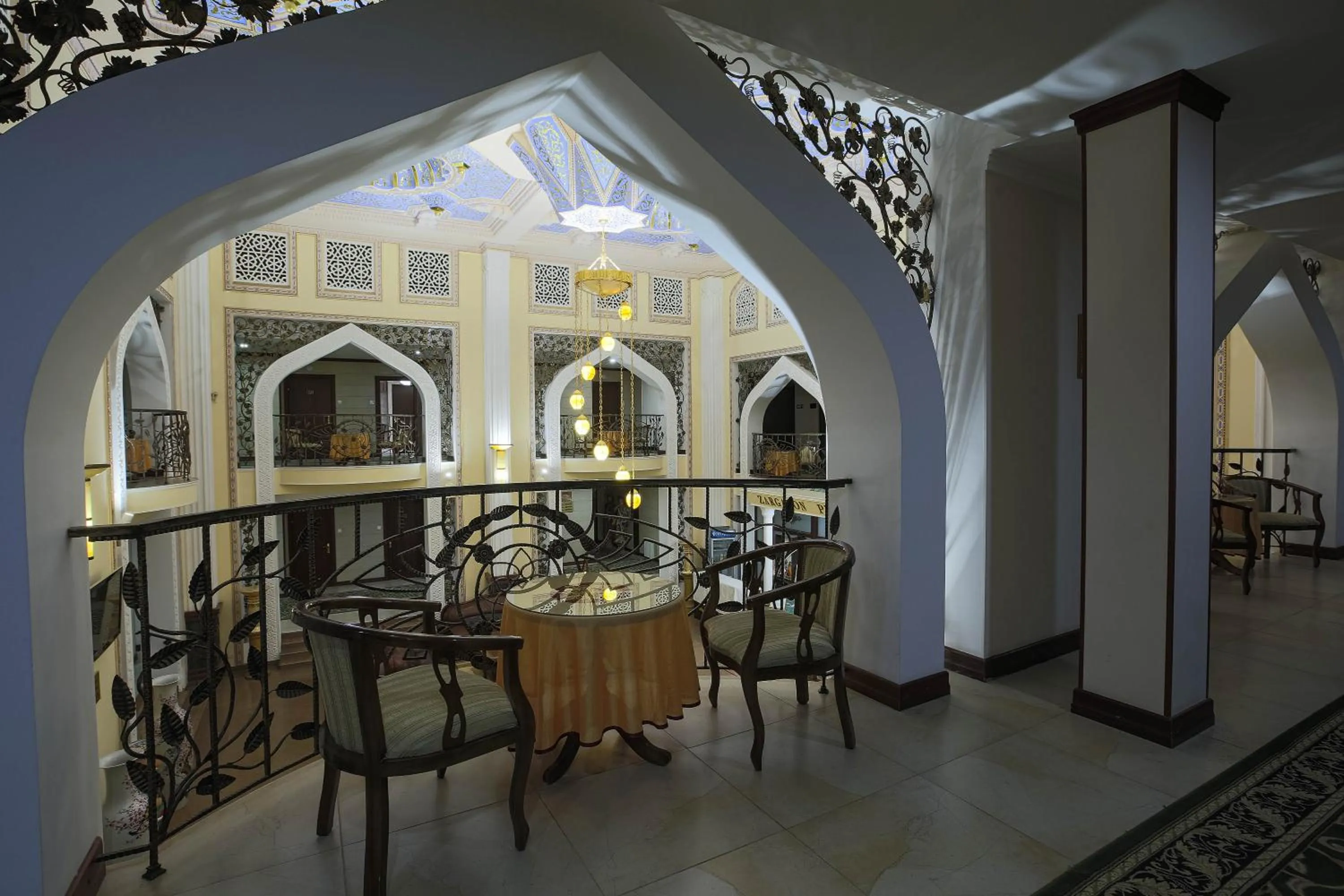 Seating area in Zargaron Plaza