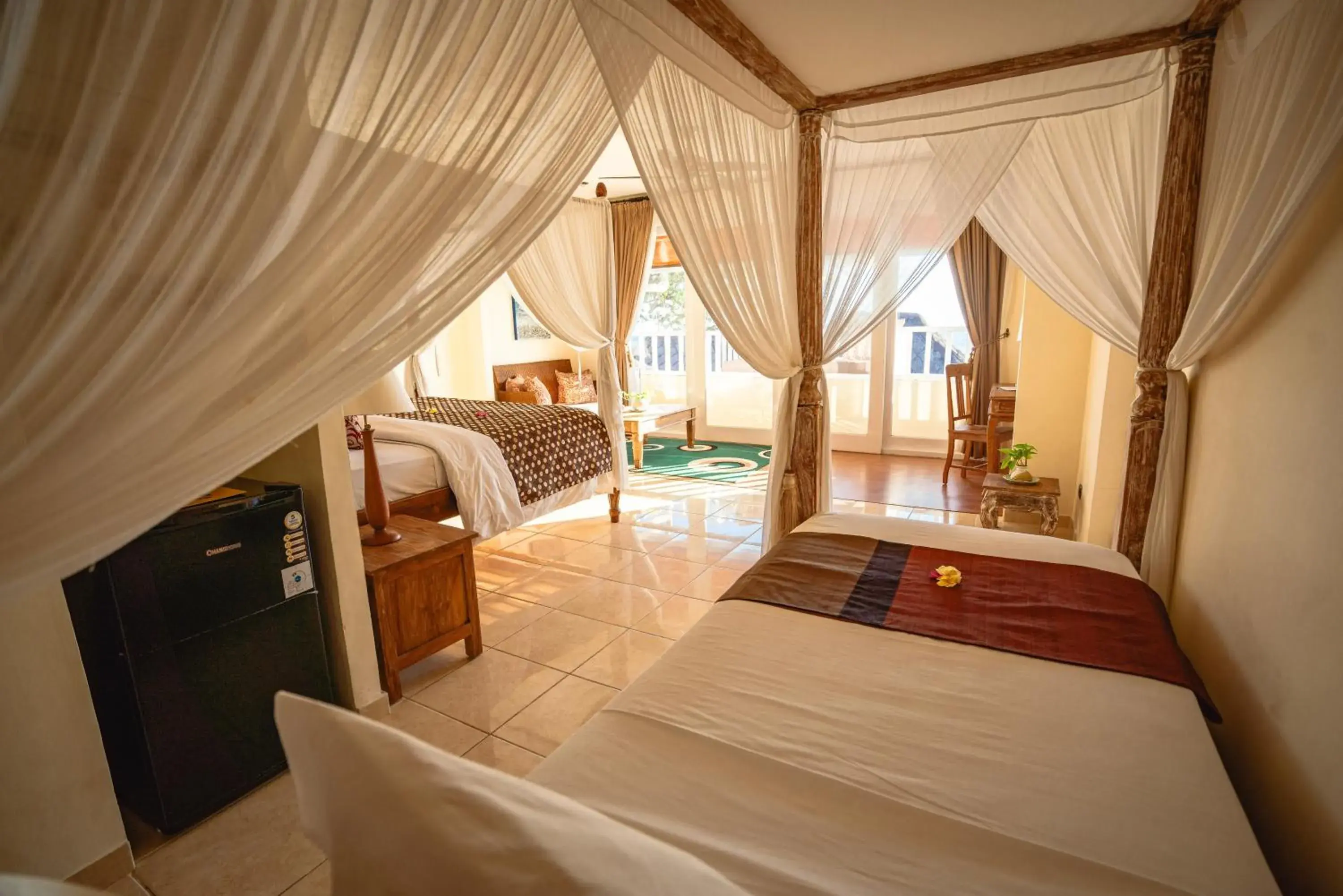 Bed in Tauch Terminal Resort Tulamben & Spa Bed in Tauch Terminal Resort Tulamben & Spa
