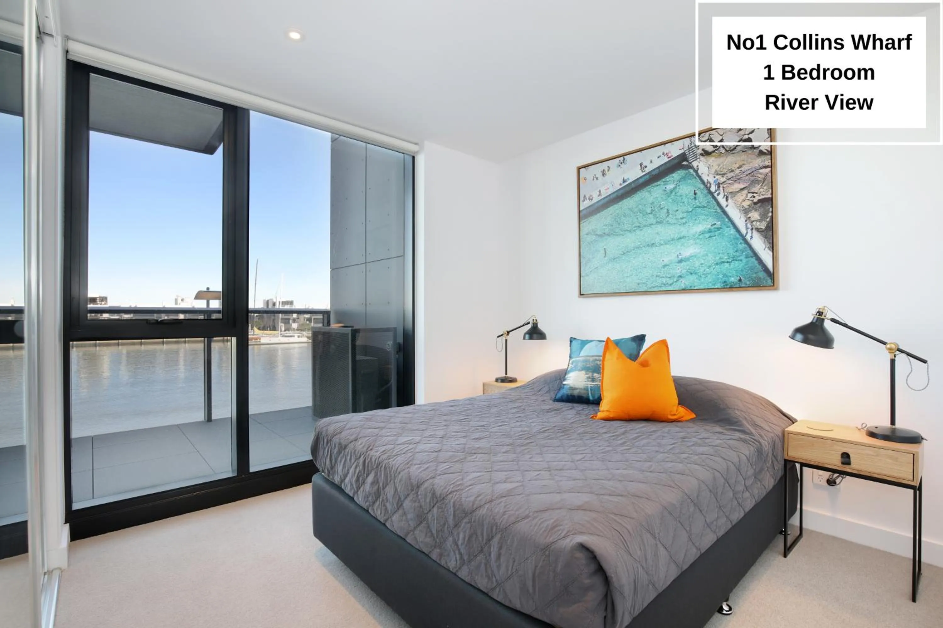 Bedroom, Bed in Orange Stay at Collins Wharf