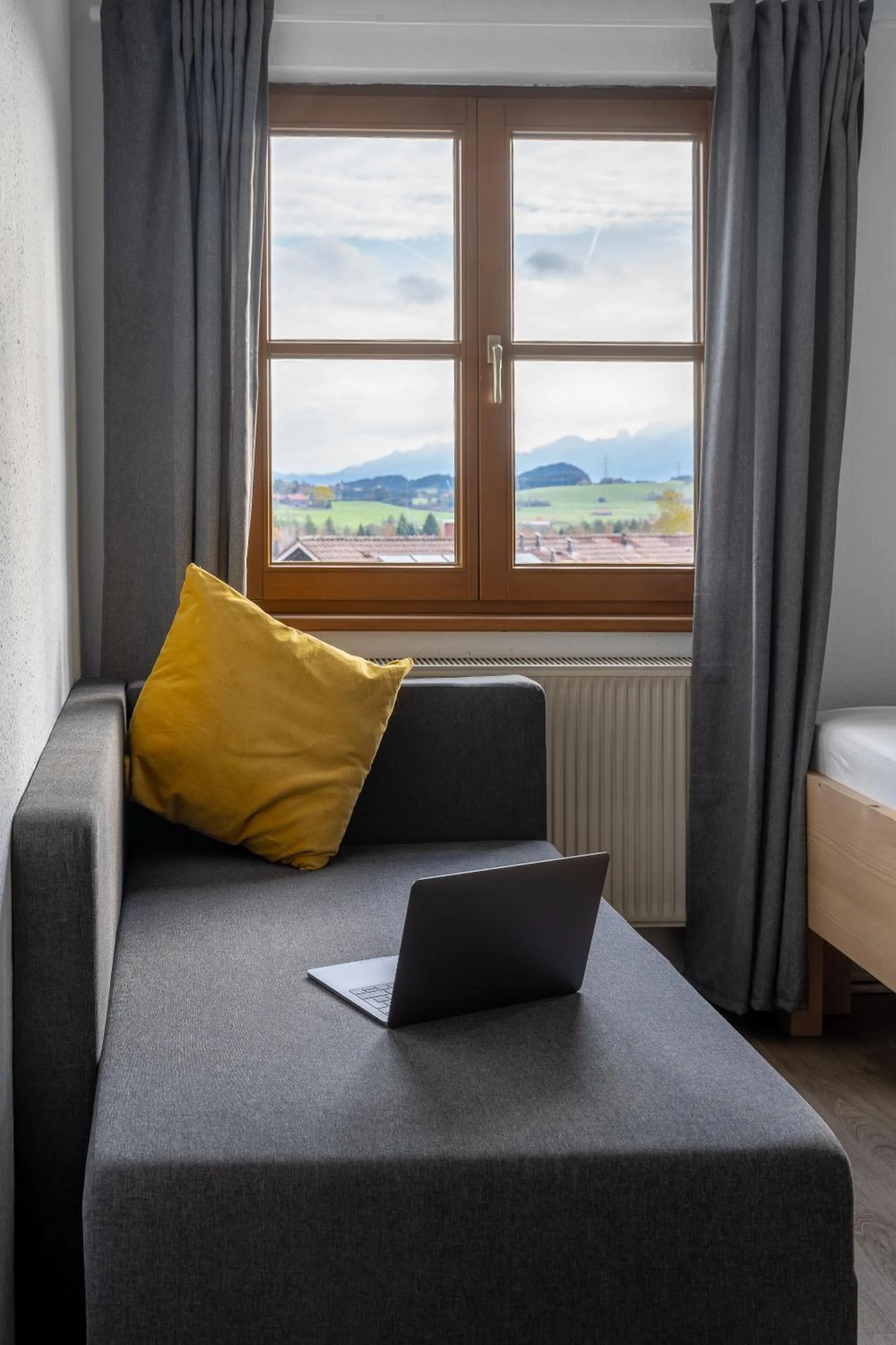 Seating area, Bed in Alps Hostel