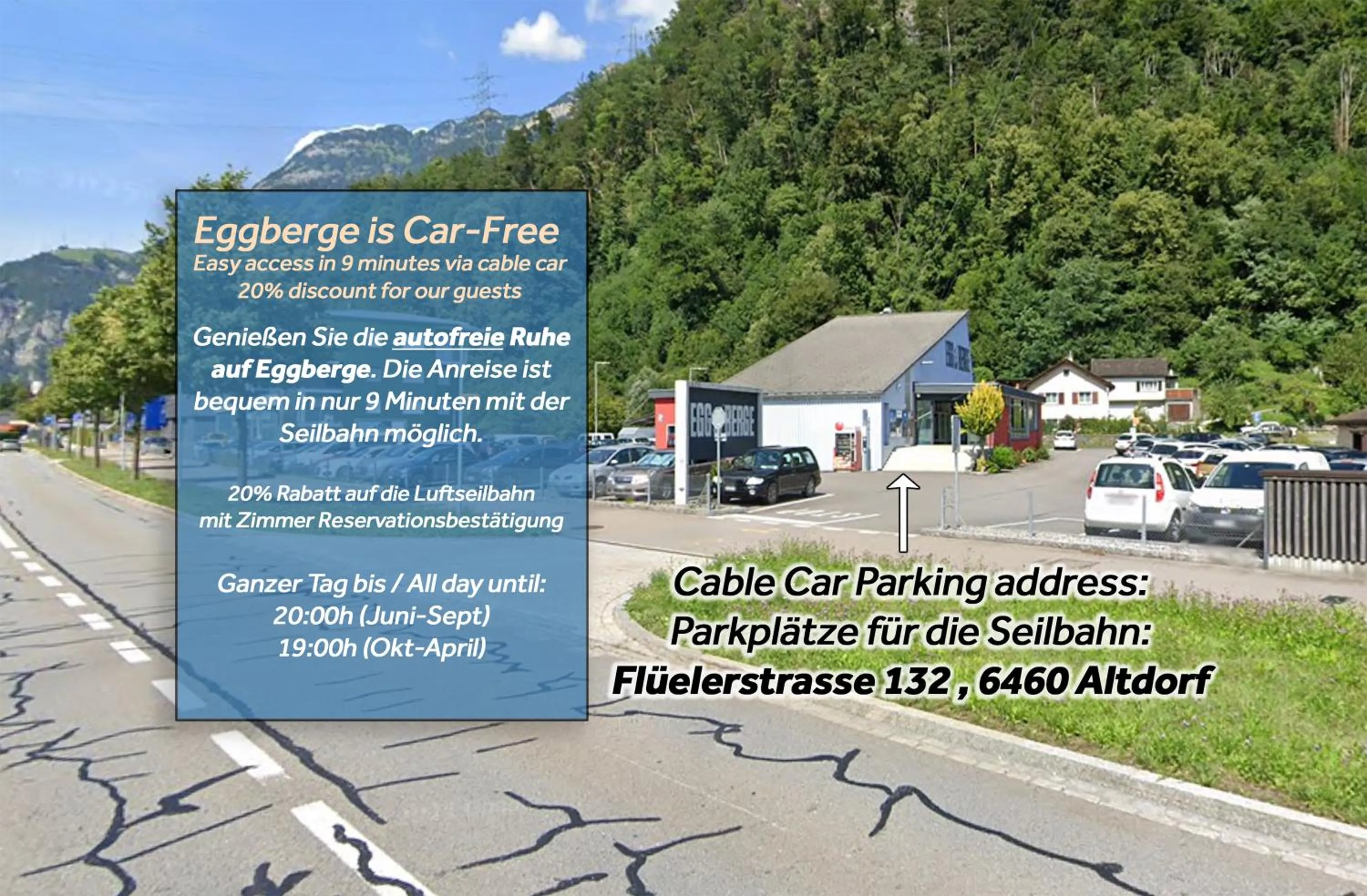 Location in Berggasthaus Eggberge - Boutique Mountain Hotel - Access via Cablecar
