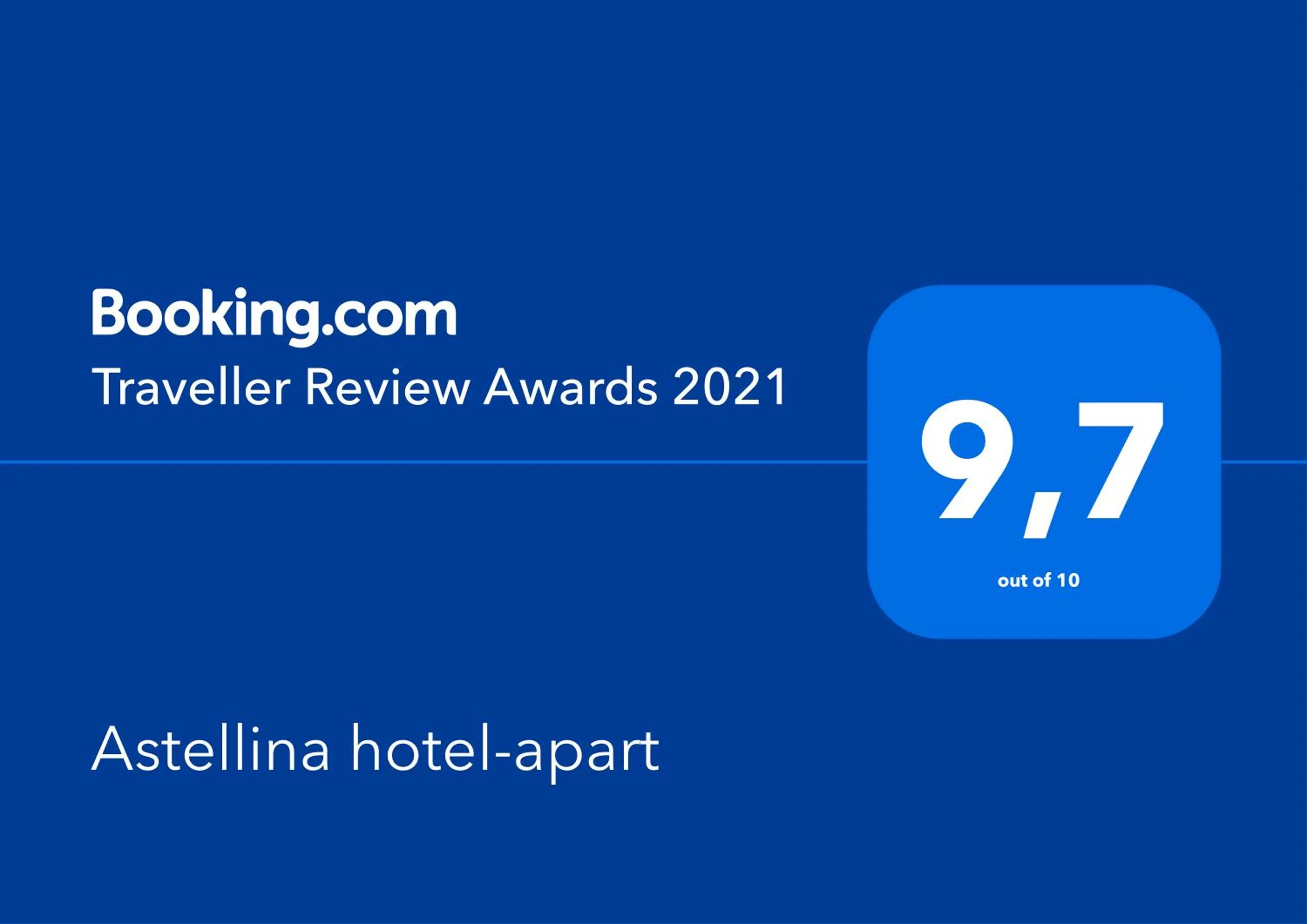 Certificate/Award in Astellina hotel-apart