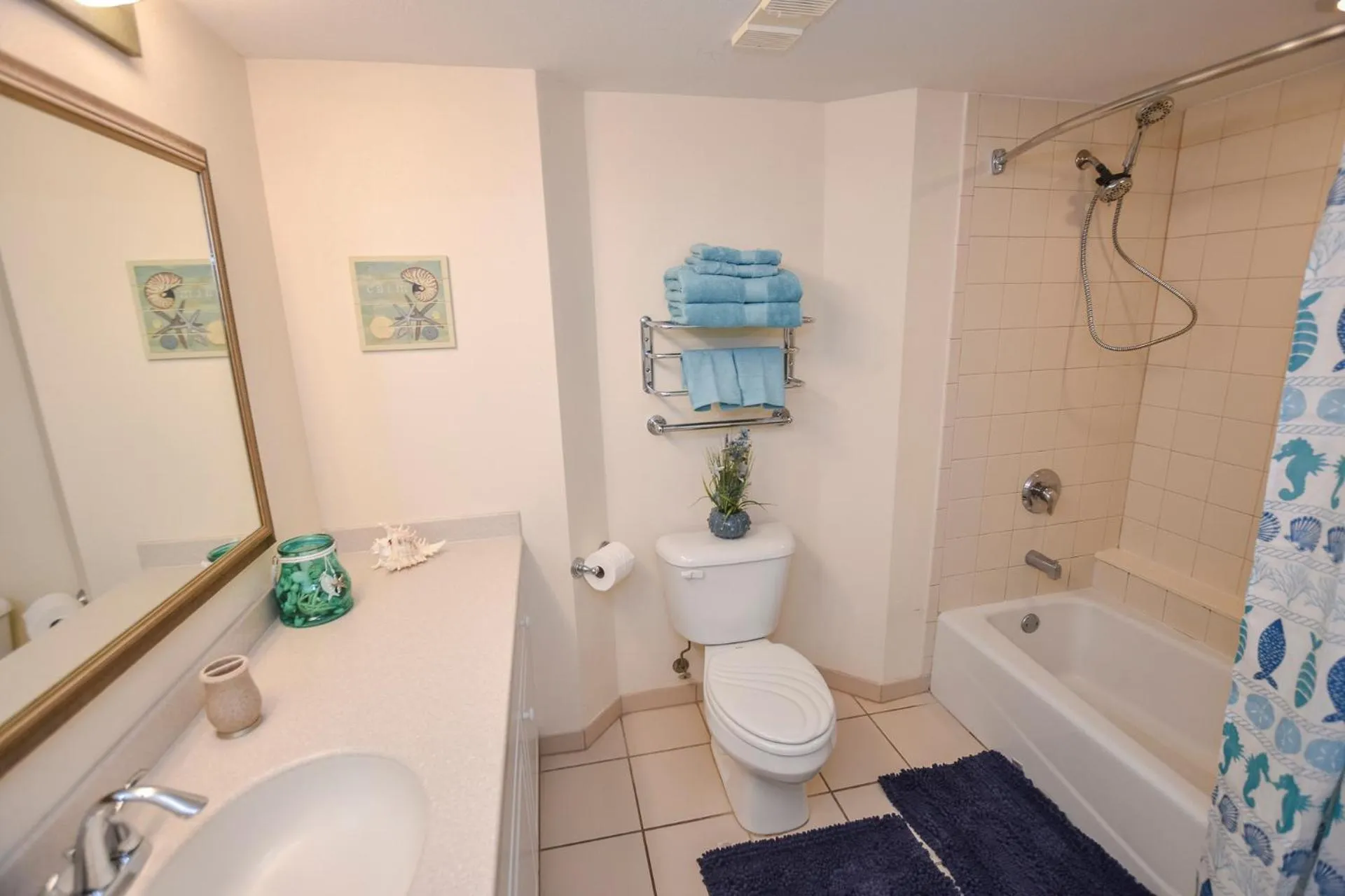 Bathroom in Ocean view studio condo.