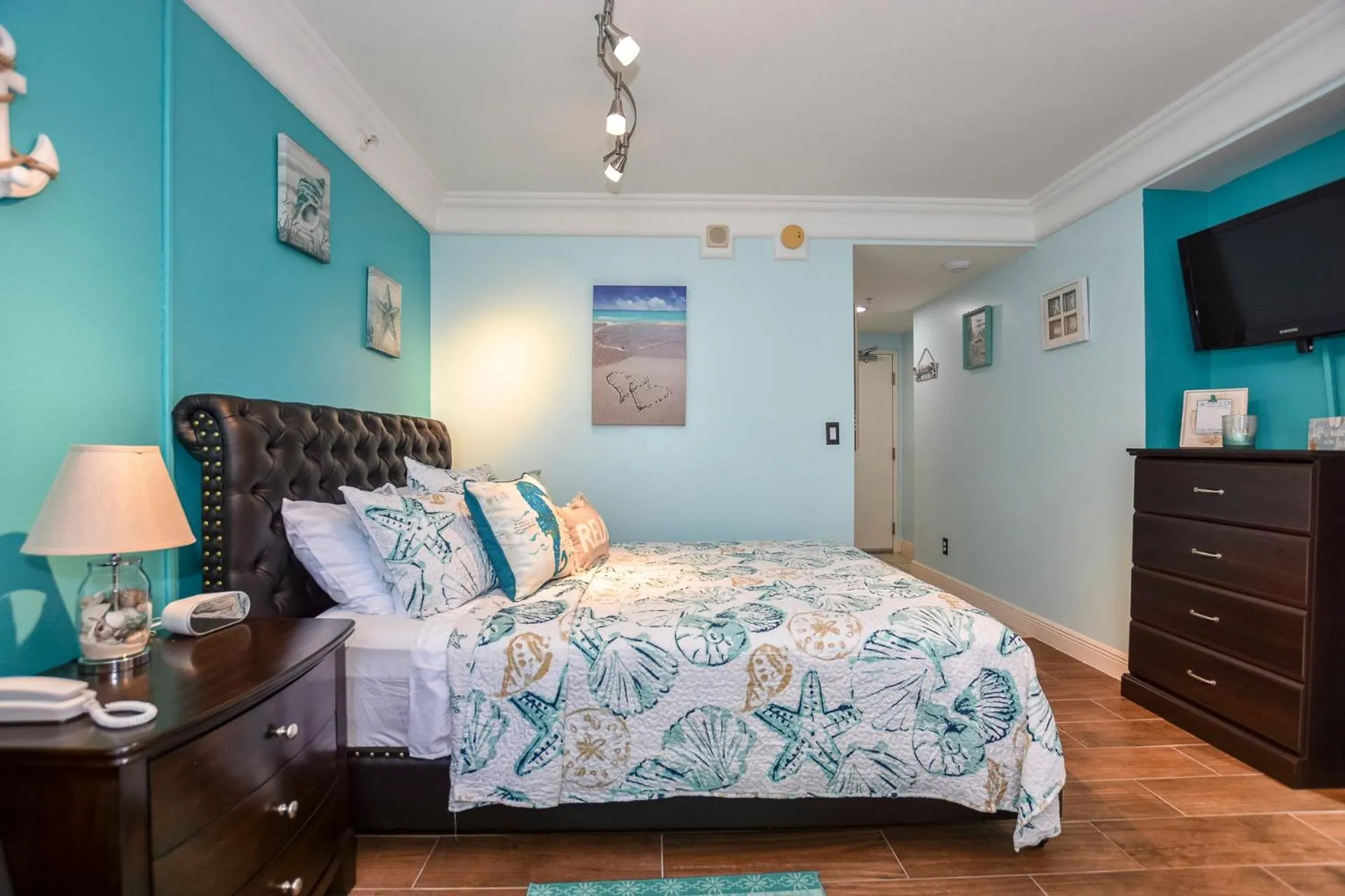 Bedroom in Ocean view studio condo.