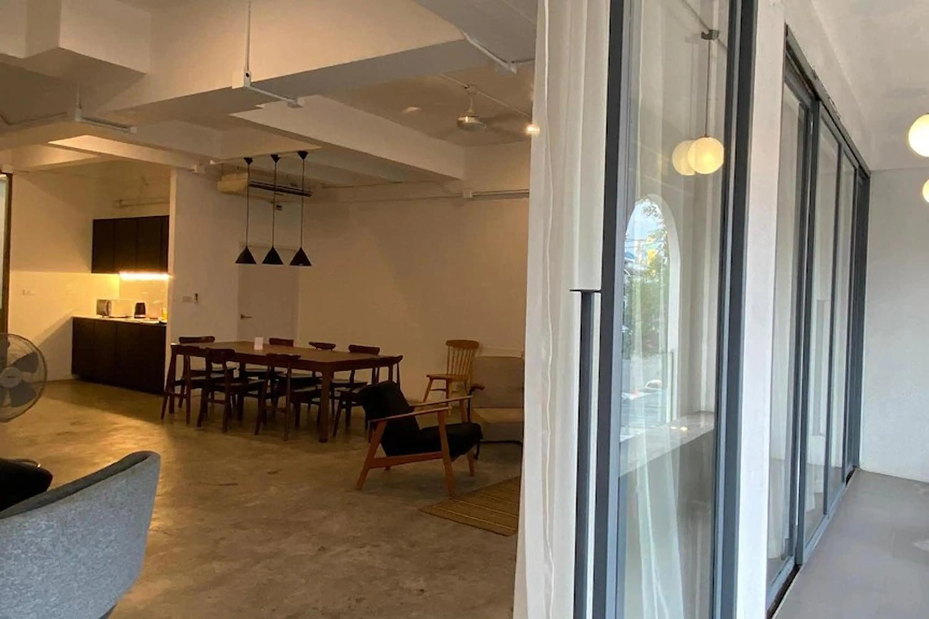 Seating area in Our Nomad Boutique Hostel