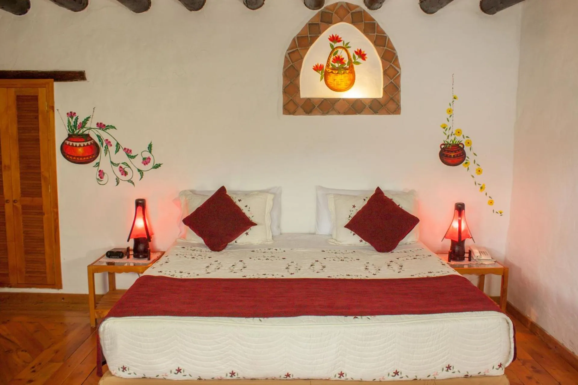 Decorative detail, Bed in Hotel Spa Casa de Adobe Villa de Leyva