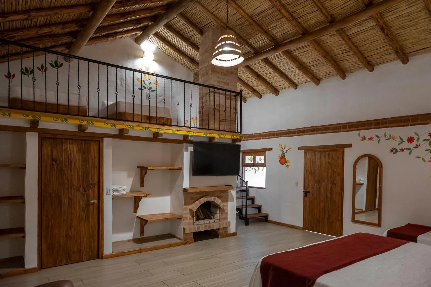 flat iron, Bed in Hotel Spa Casa de Adobe Villa de Leyva