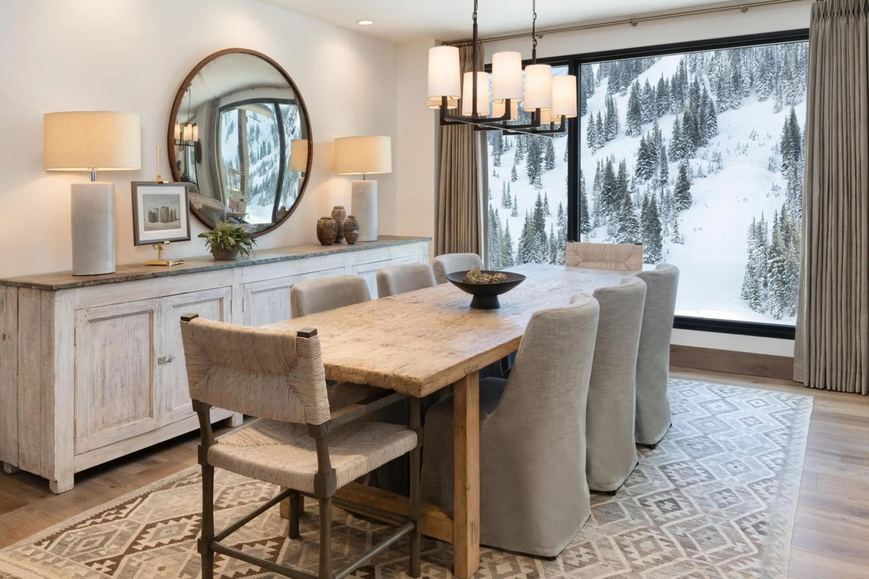 Dining area in The Snowpine Lodge