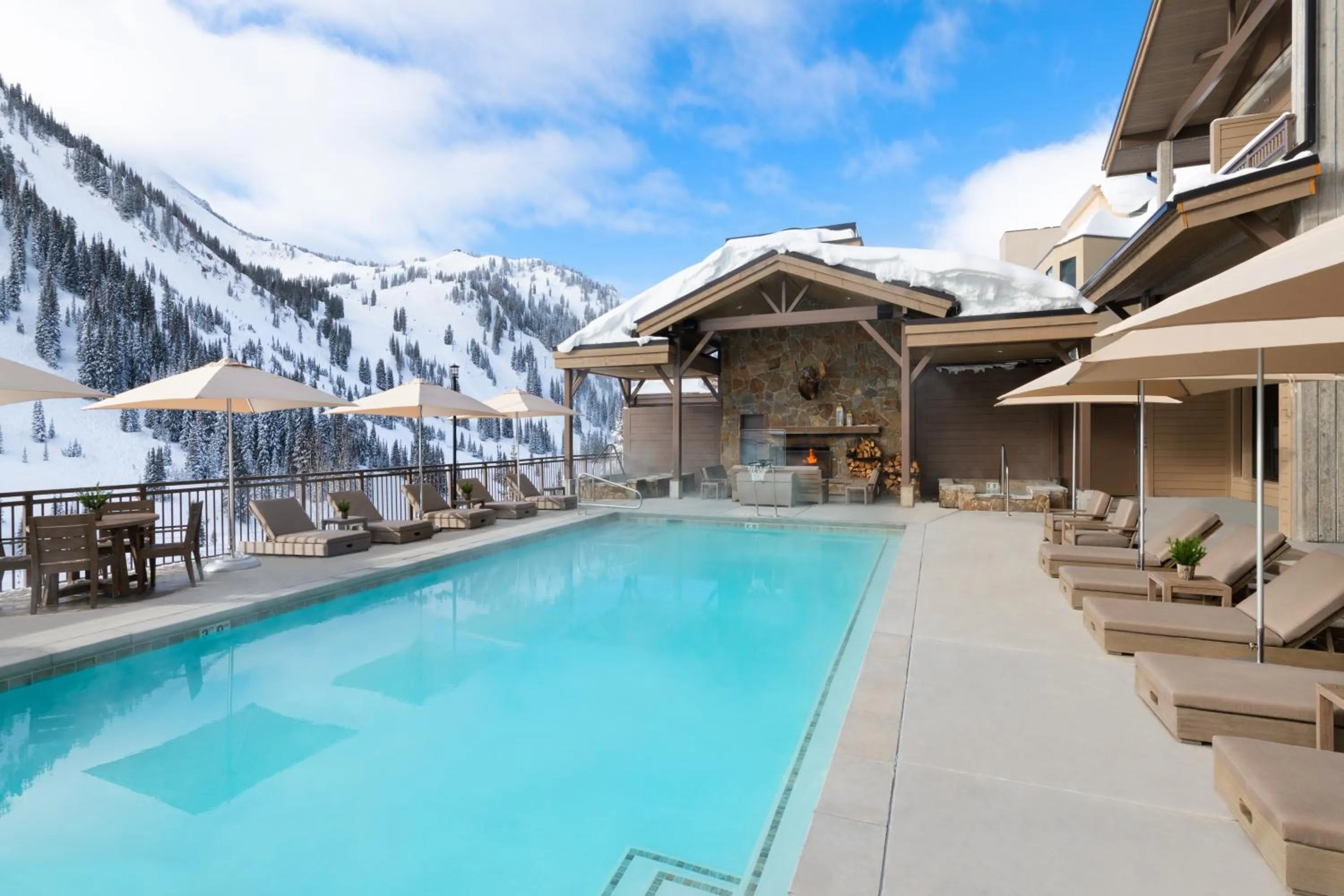 Swimming pool in The Snowpine Lodge