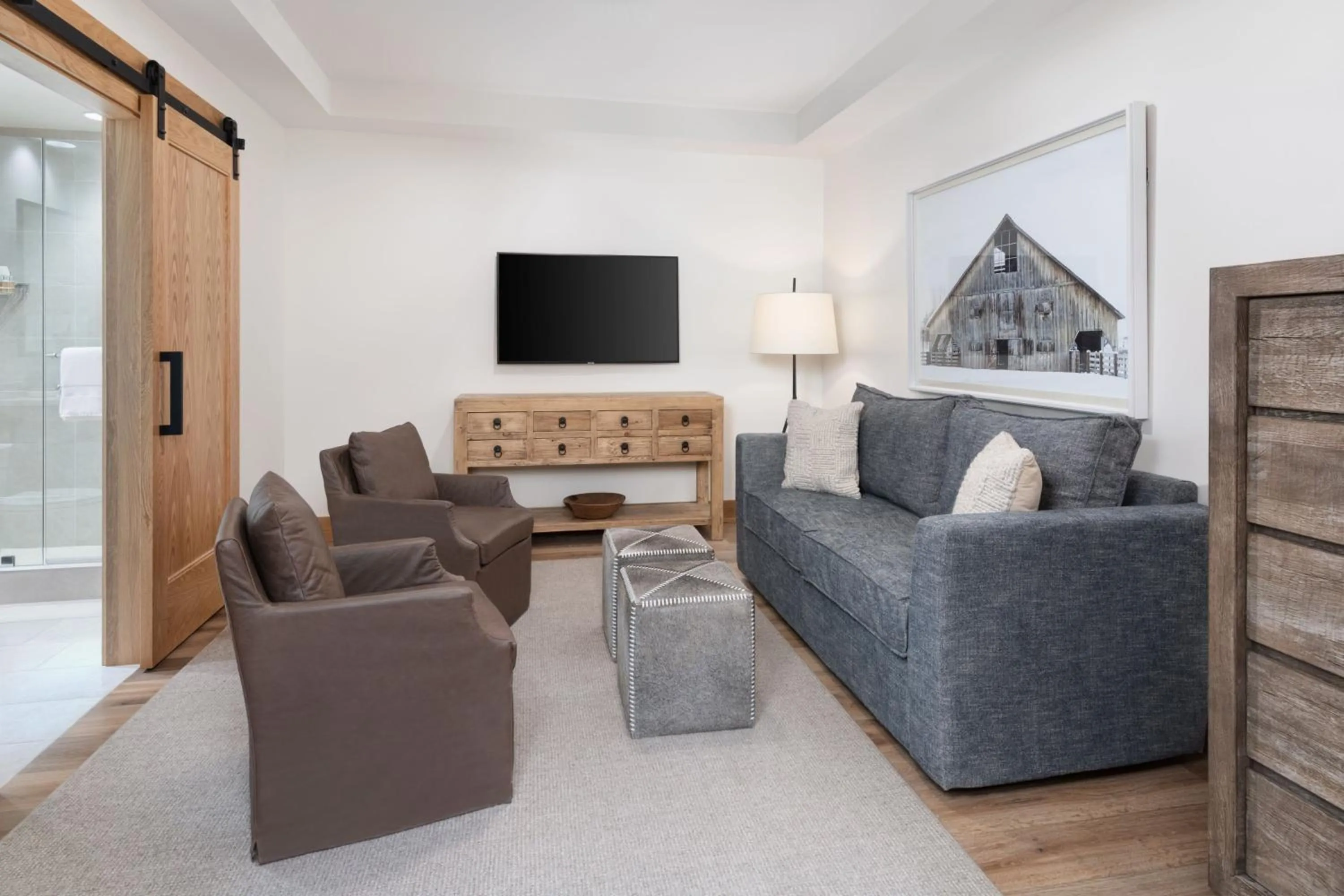 Living room in The Snowpine Lodge