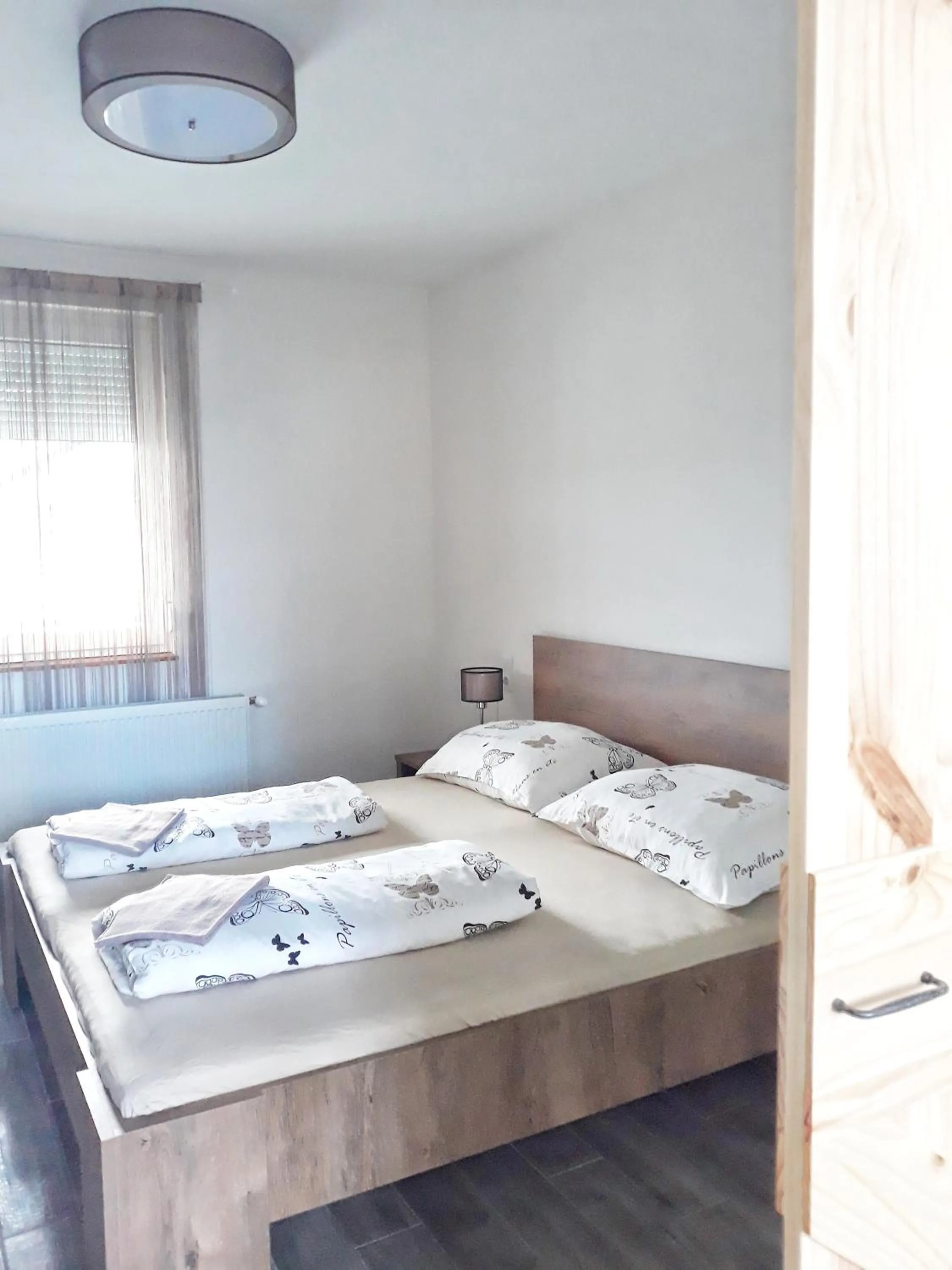 Bedroom, Bed in Cosy Holiday Apartment Keszthely