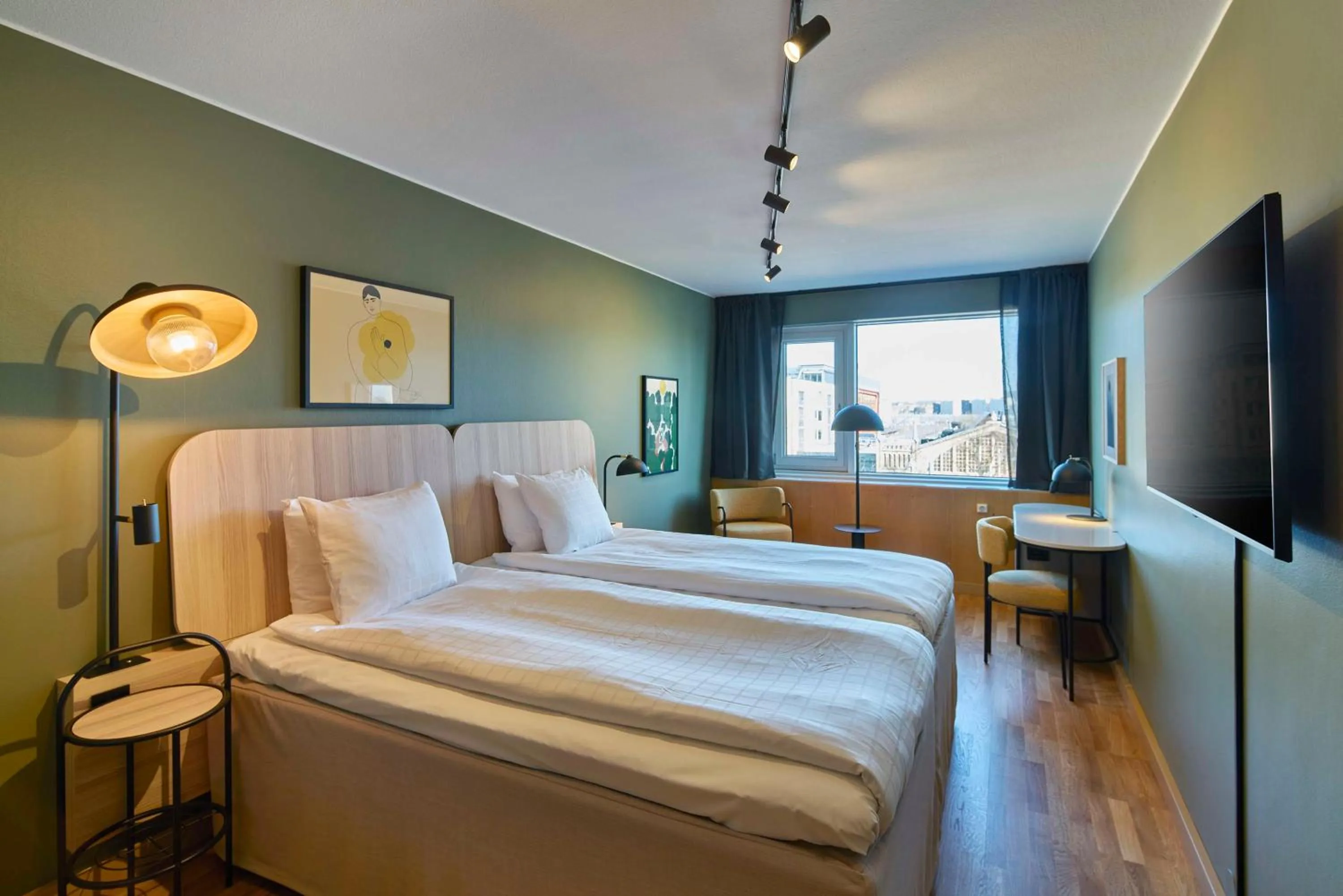 Bedroom, Bed in Scandic Europa