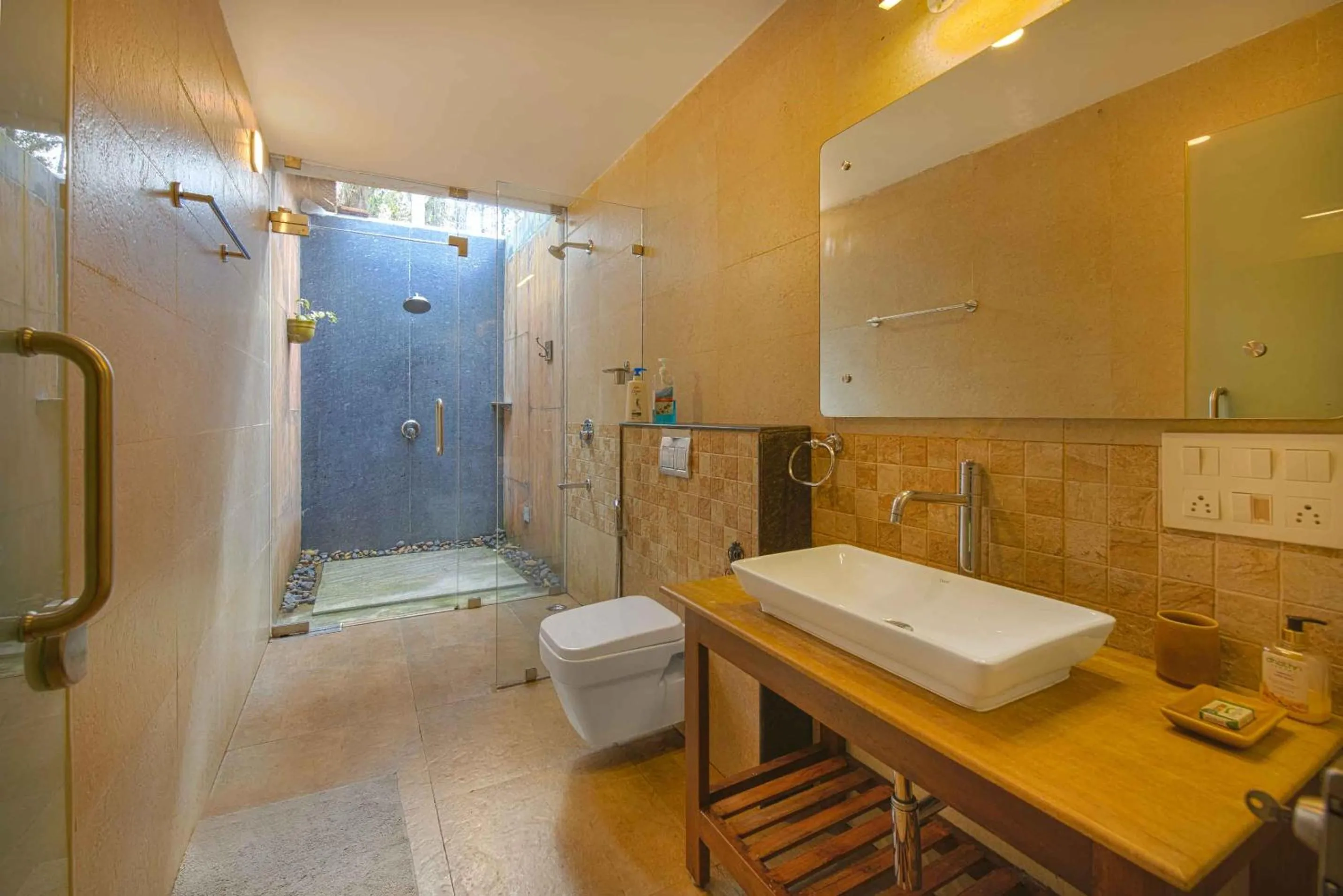 Bathroom in StayVista at Tall Silver with Infinity Pool & Breakfast -2BR