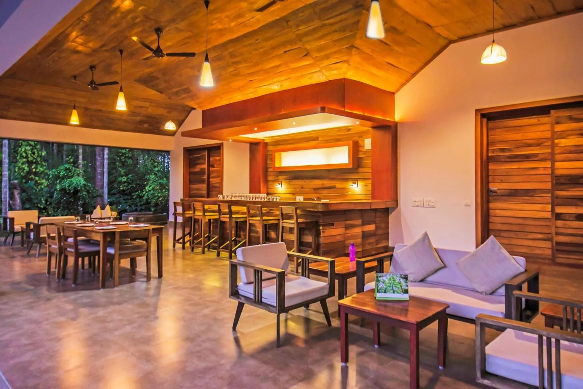 Dining area in StayVista at Tall Silver with Infinity Pool & Breakfast -2BR
