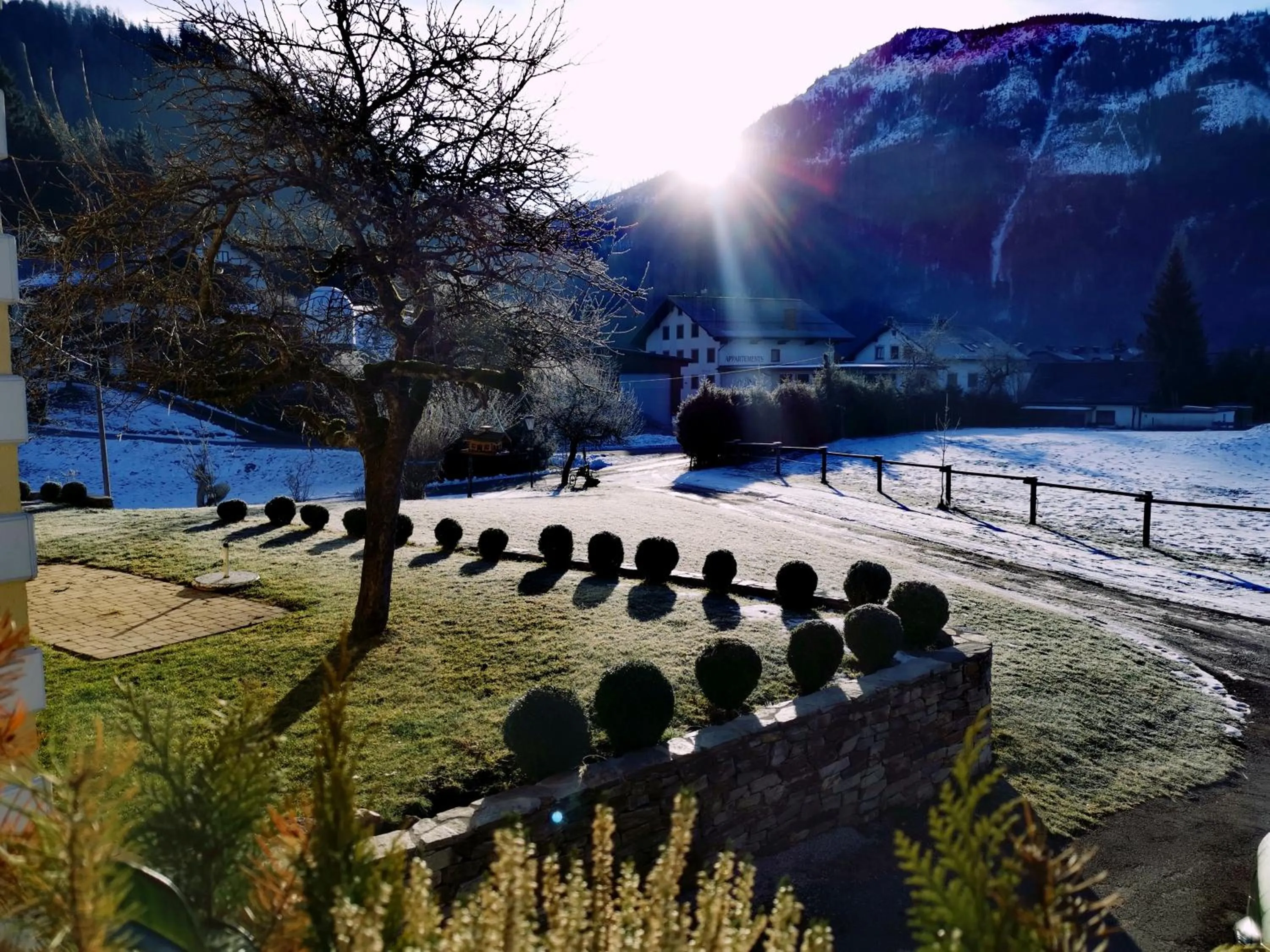 Garden view in Ferienwohnung Schlögelhofer